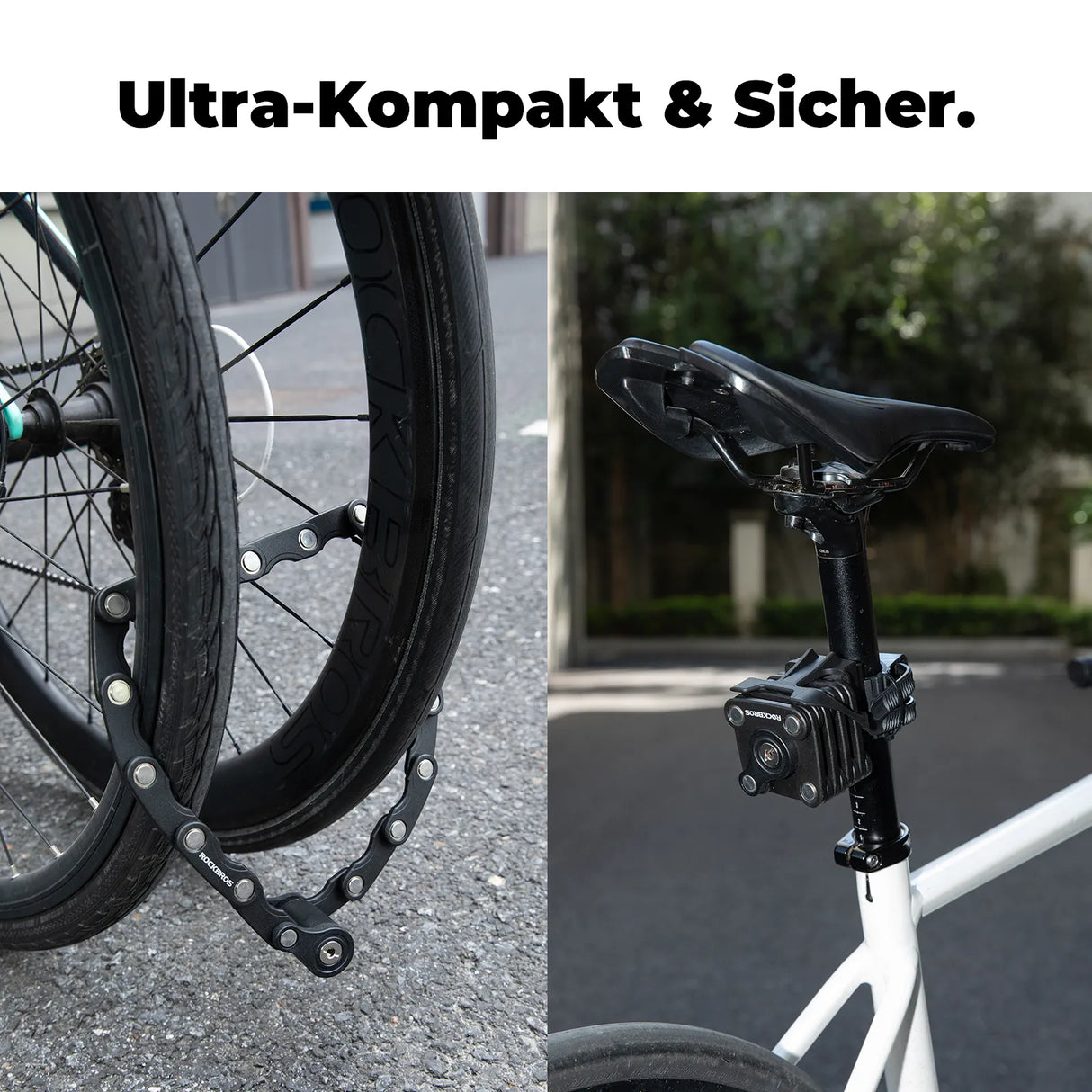 ROCKBROS Bicycle Lock Folding Lock 70 cm Long Black