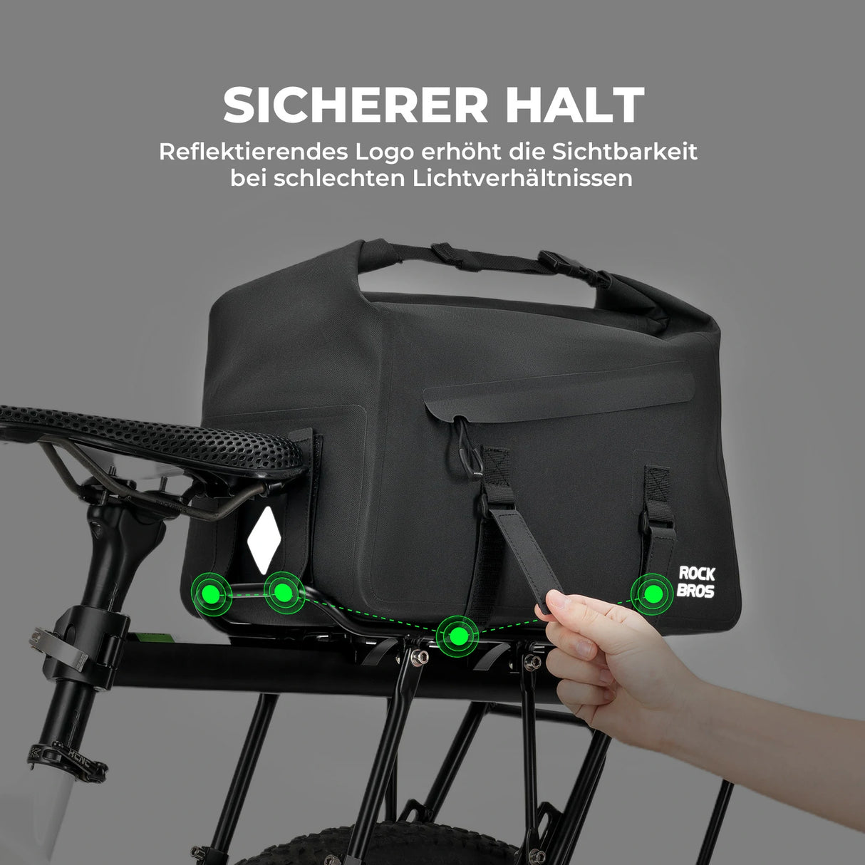 Fahrrad‑Gepäckträgertasche 16L – 100 % Wasserdicht, AS‑155 RideMate