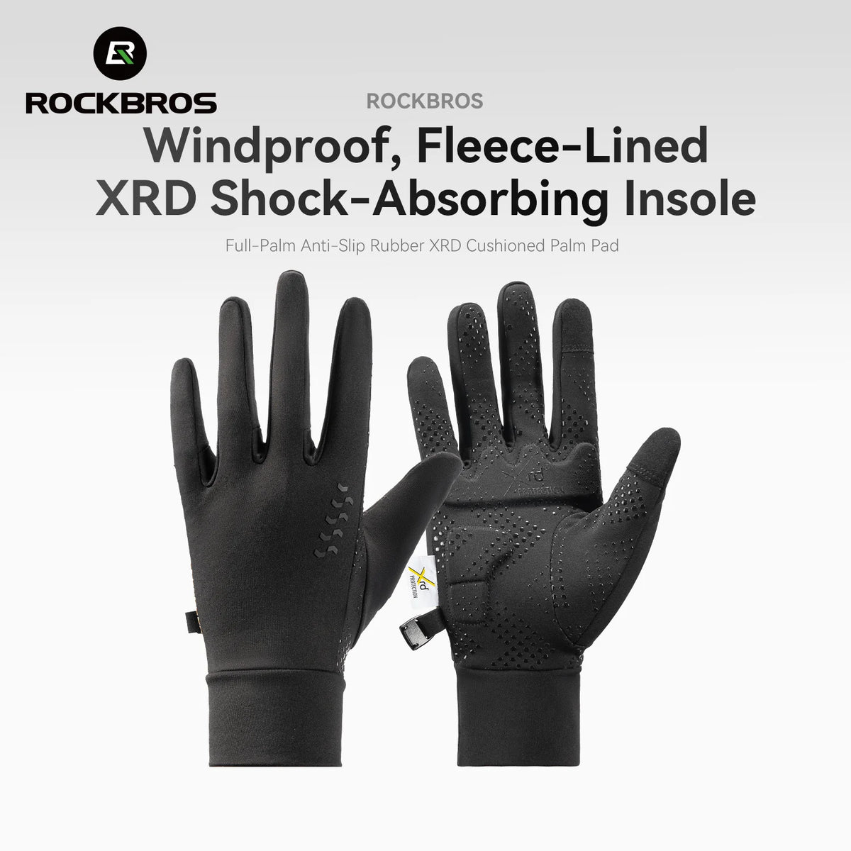 ROCKBROS ThermoGrip Shock - Gefütterte Winter Fahrradhandschuhe Lang
