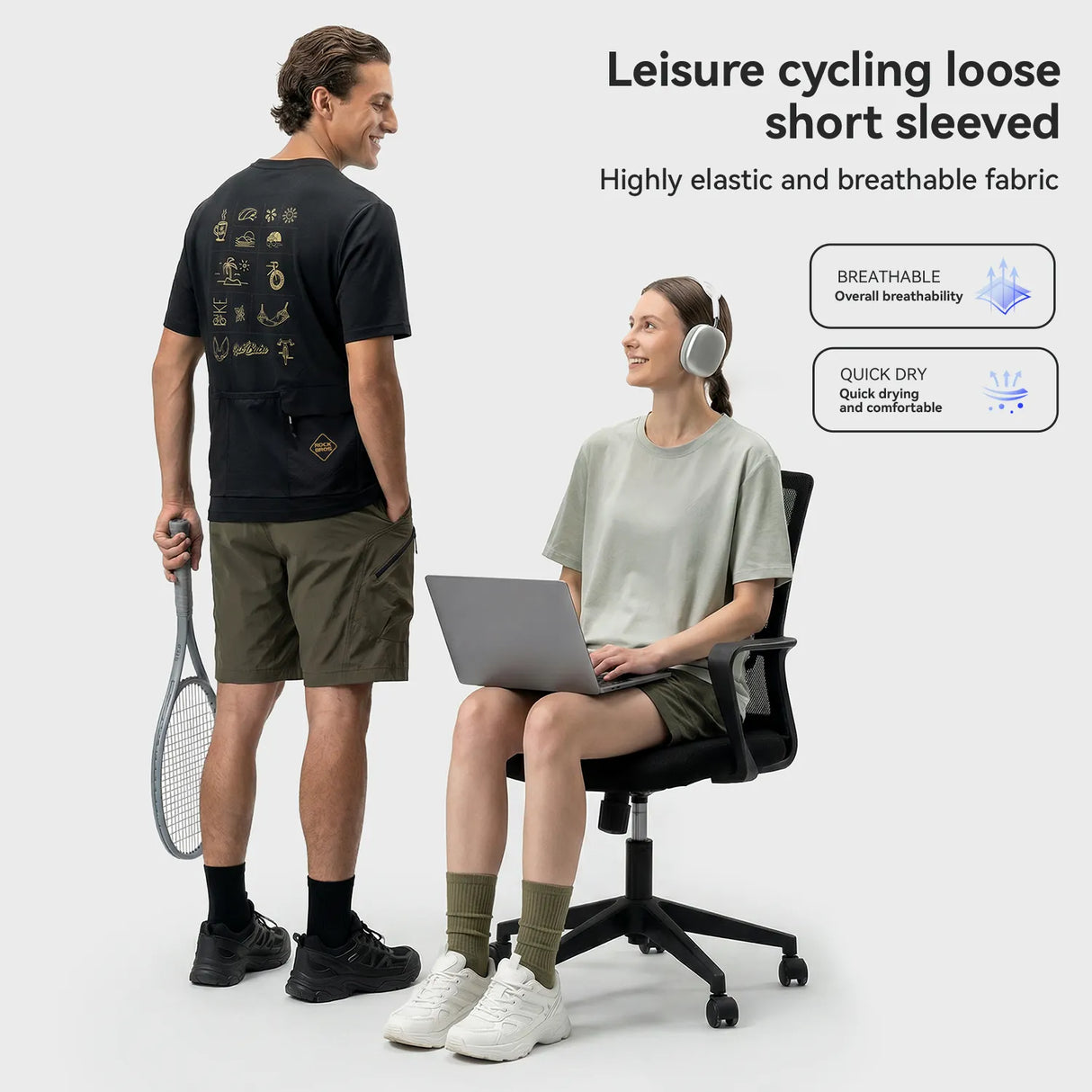 Lässiges Rad-T-Shirt mit kurzen Ärmeln – Urban-Serie