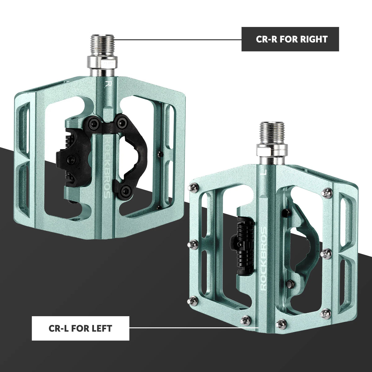 Pédales de vélo en aluminium ROCKBROS 2 en 1, compatibles SPD, pour VTT, vélo de route et vélo de ville.