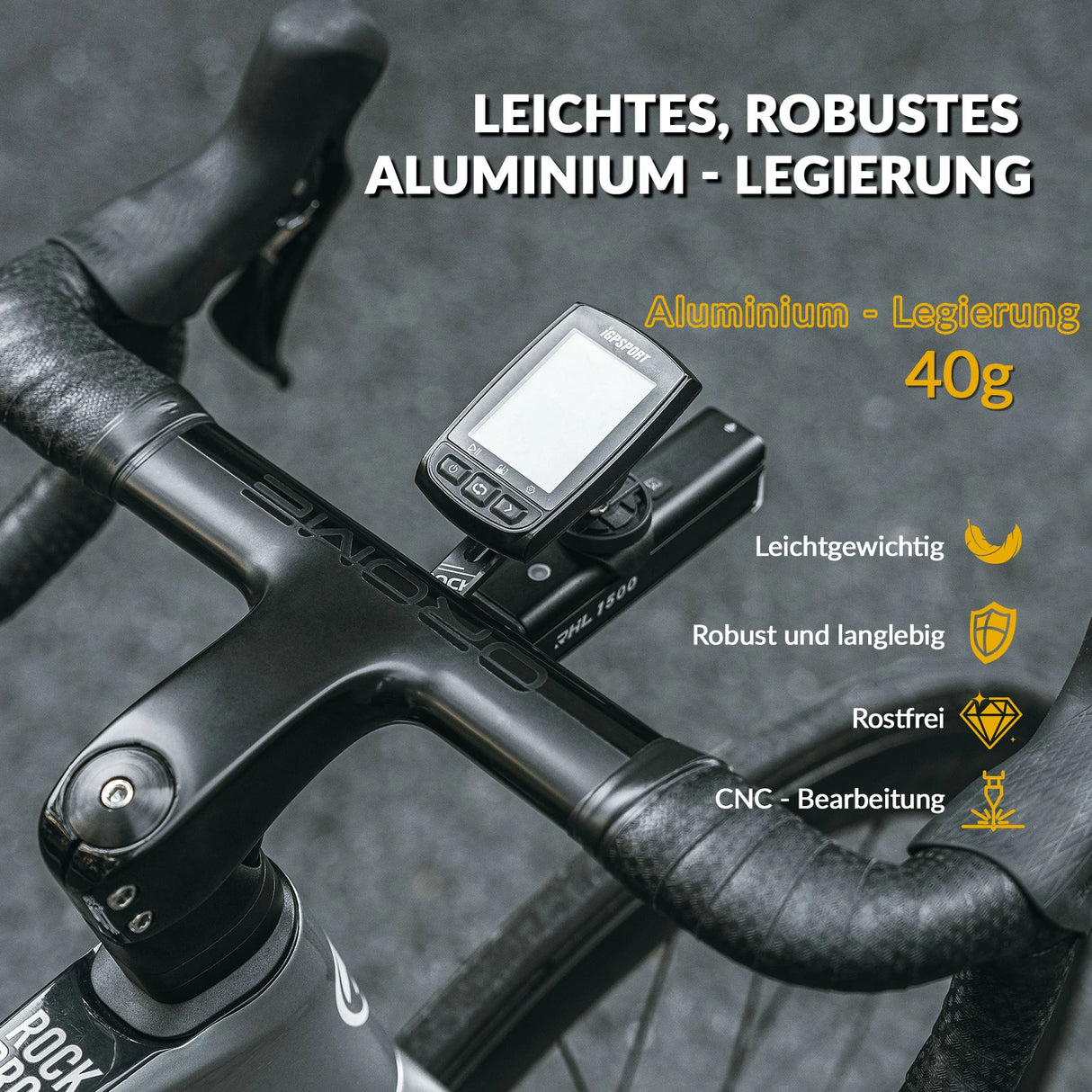 Aero Fahrradcomputer Halterung – Leichtbau-Lenkerverlängerung mit Schnellverschluss