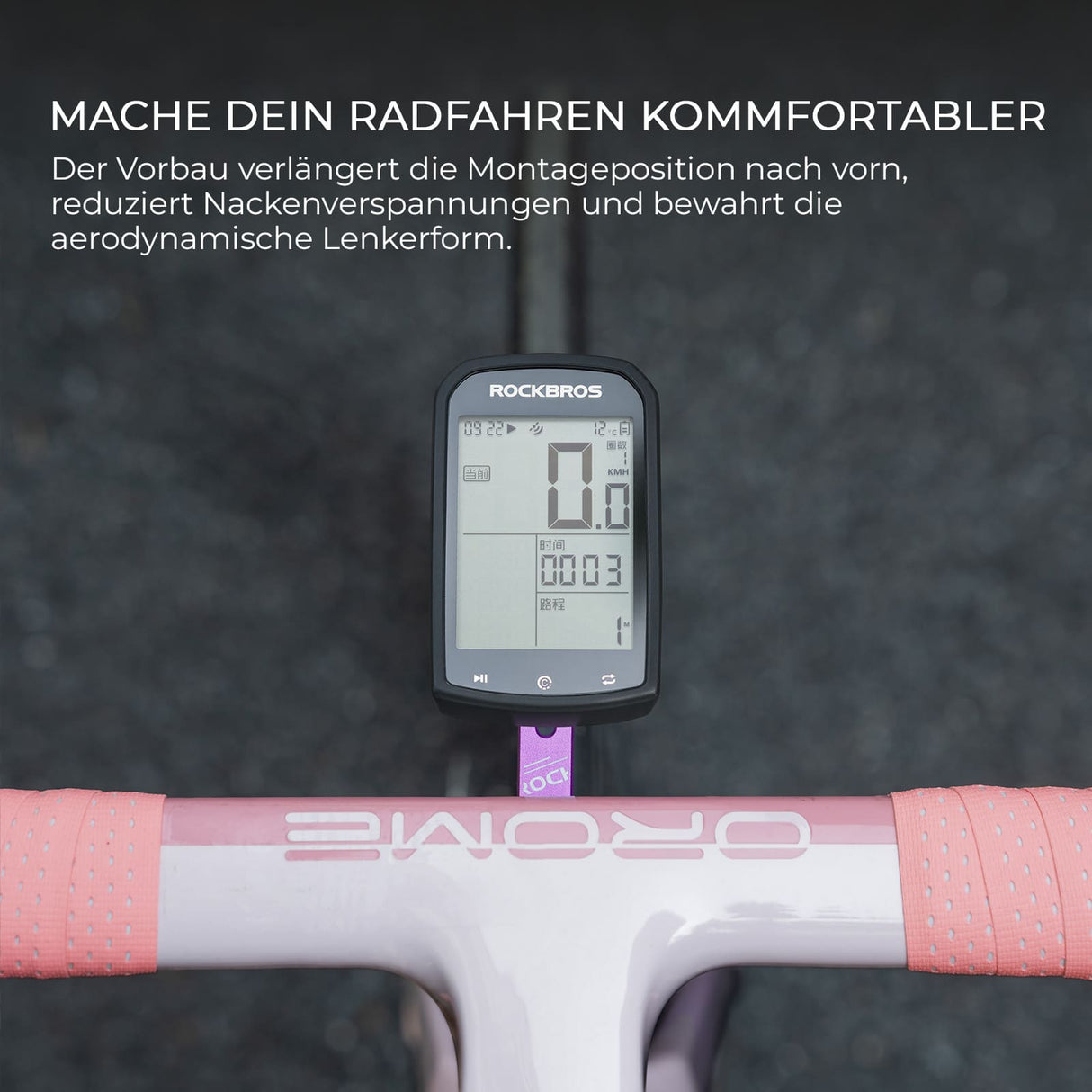 Aero Fahrradcomputer Halterung – Leichtbau-Lenkerverlängerung mit Schnellverschluss