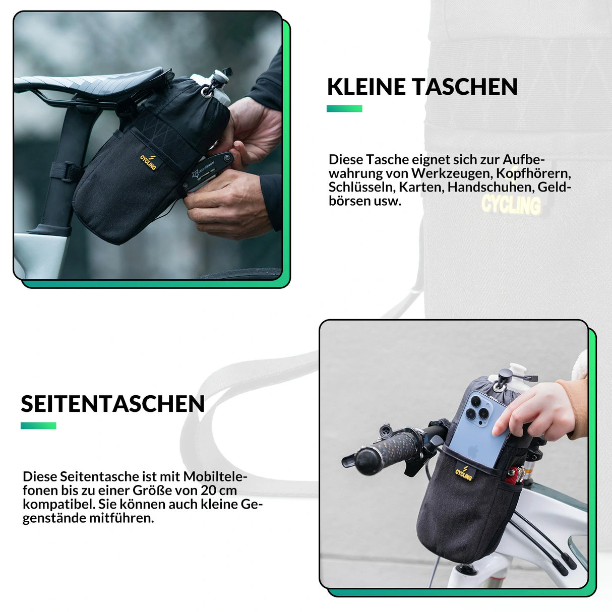 Bikepacking Feedbag – 1 L isoliert, mit Schultergurt