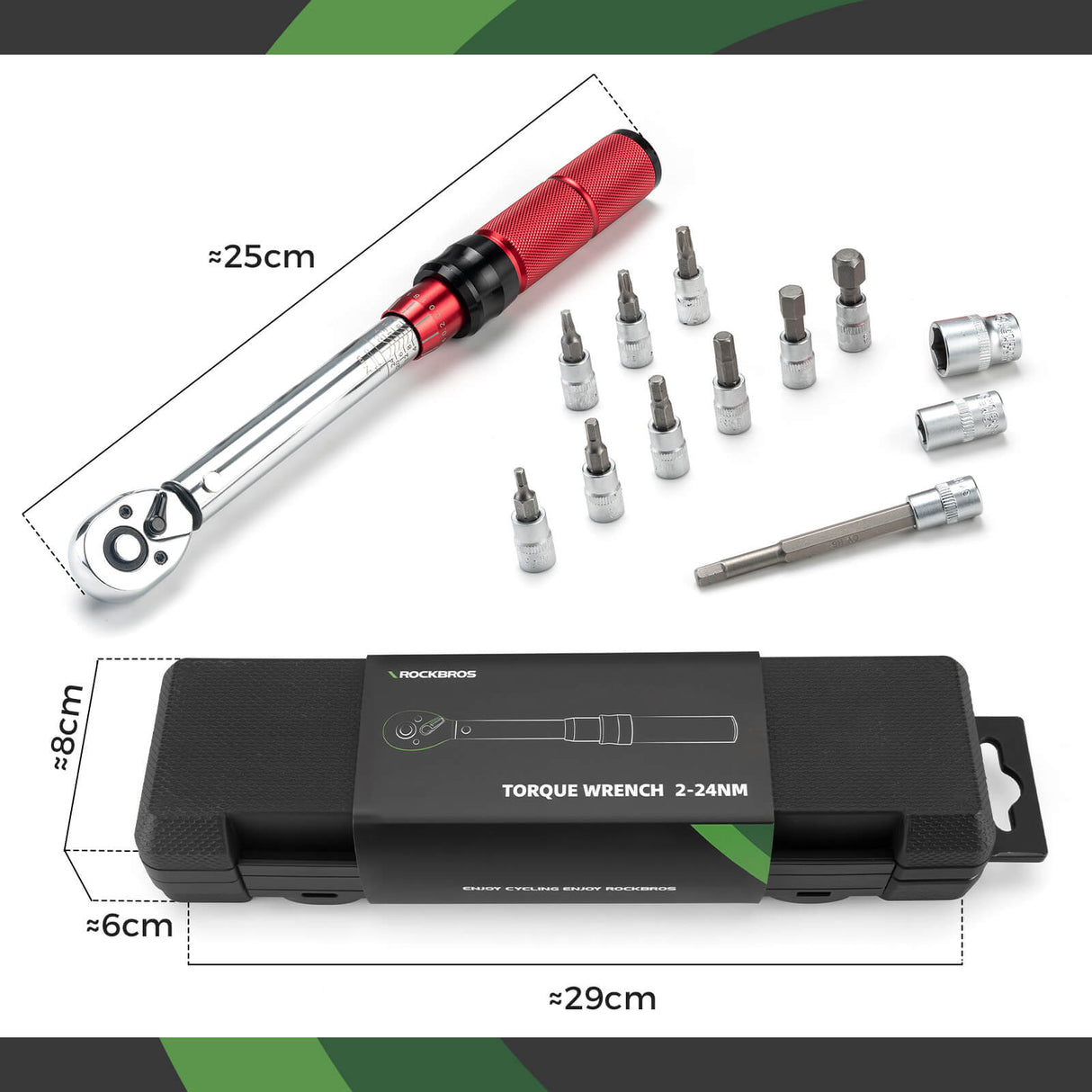 Fahrrad Drehmomentschlüssel Set 2-24 Nm – Multifunktionales Reparaturwerkzeug