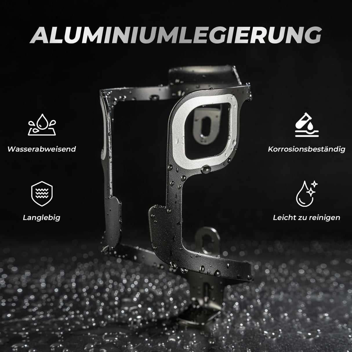 Fahrrad‑Flaschenhalter Aluminium – 27 g, für Trinkflaschen bis 75 mm