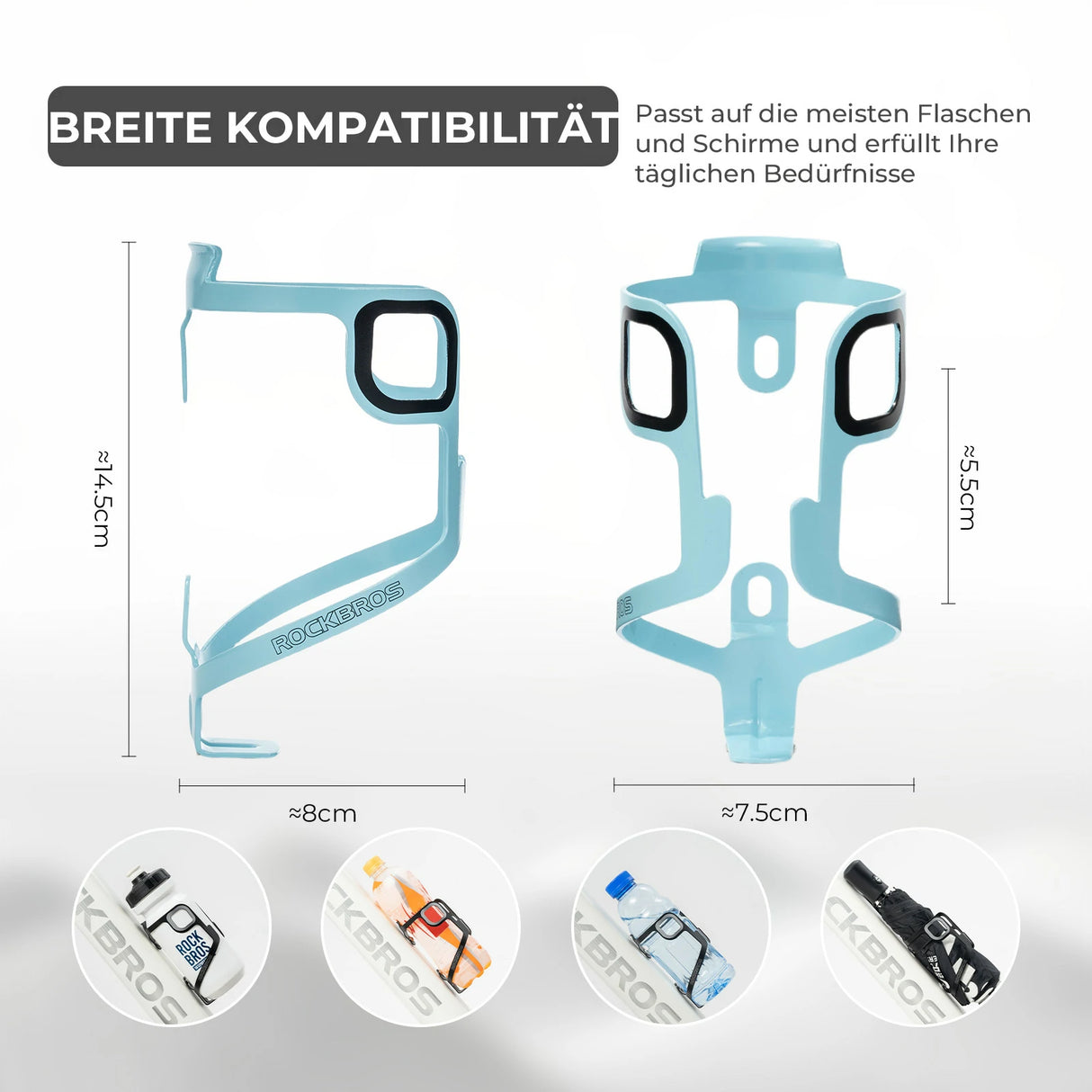 Fahrrad‑Flaschenhalter Aluminium – 27 g, für Trinkflaschen bis 75 mm