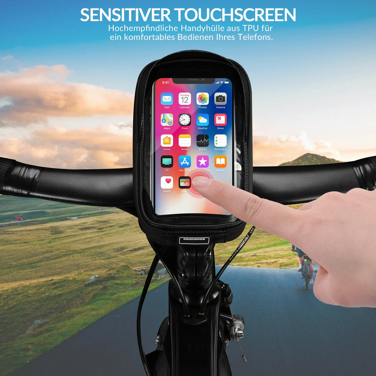 Fahrrad‑Lenkertasche – Wasserdichte Smartphone‑Halterung für bis 6,5 Zoll