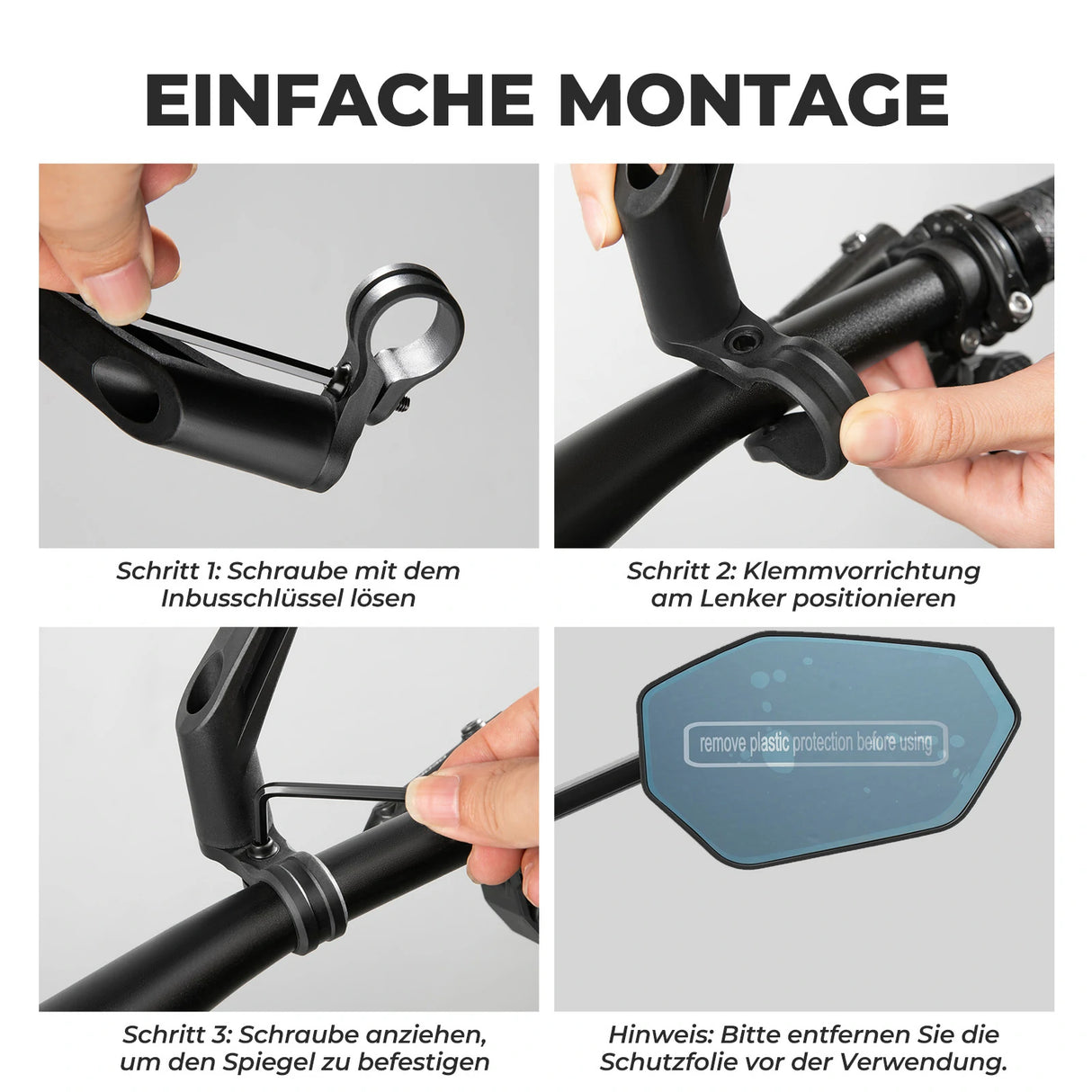 Fahrrad‑Rückspiegel – Für Lenker 20–23 mm