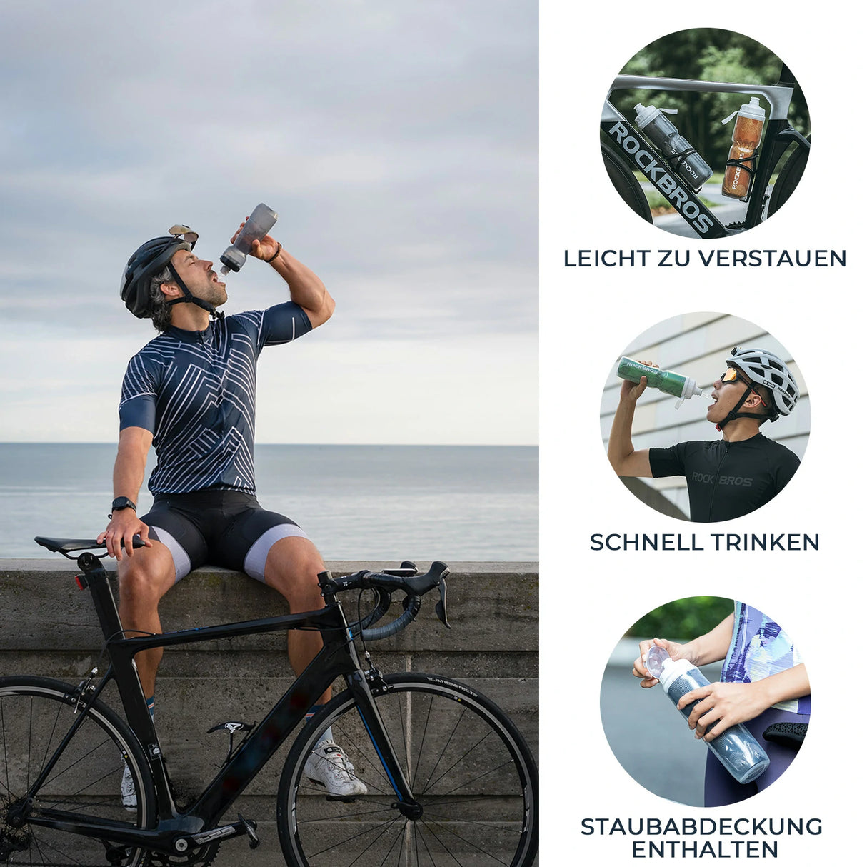 Fahrrad‑Trinkflasche 670 ml – Auslaufsicher, BPA‑frei & robust