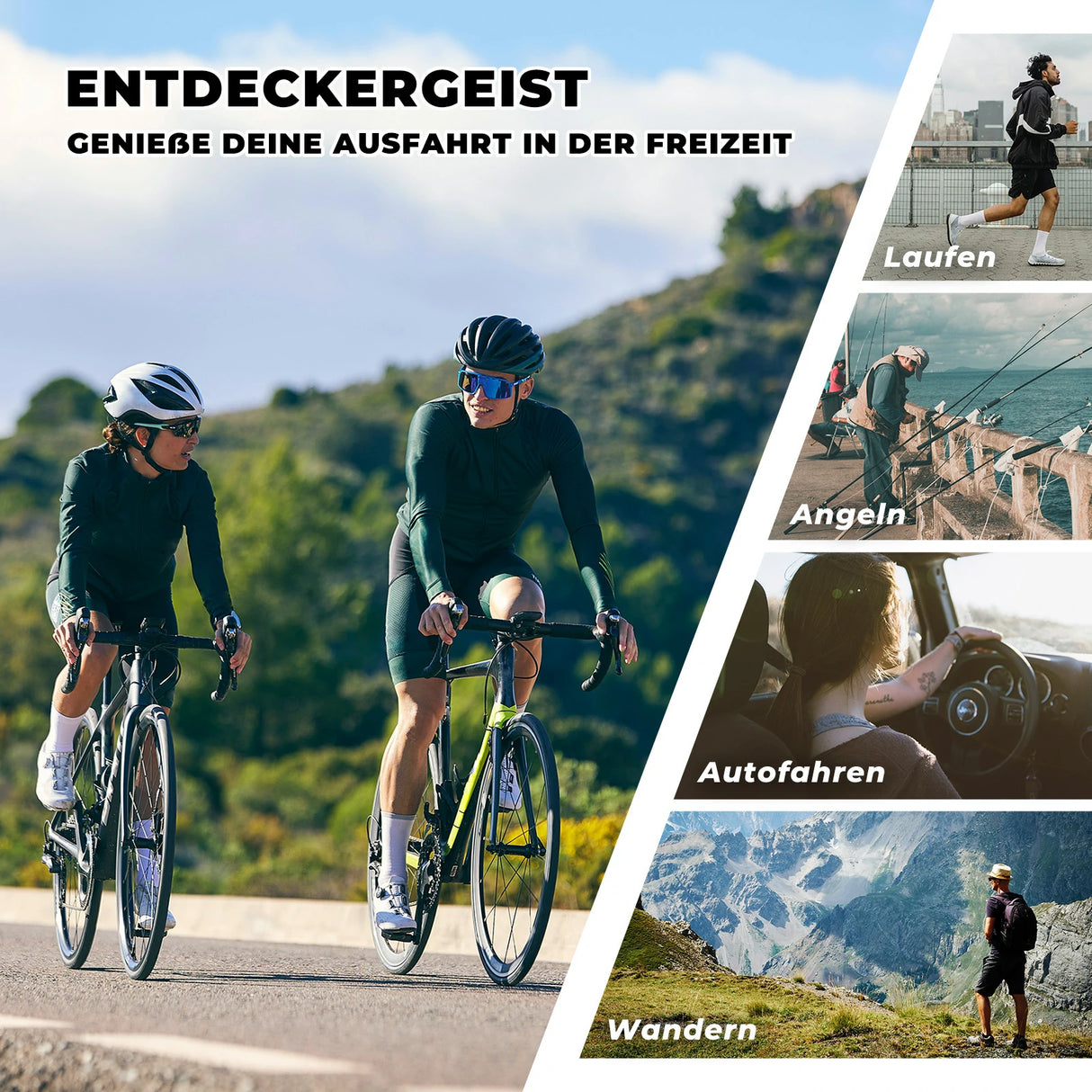 ROCKBROS Fahrradbrille – UV 400, photochromatisch, klar, winddicht