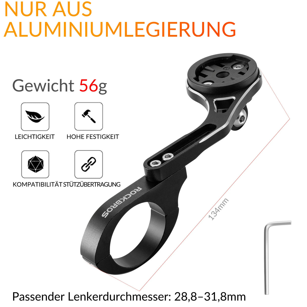Fahrradcomputer‑Halterung – Für 31,8 mm Lenker, Garmin & Bryton