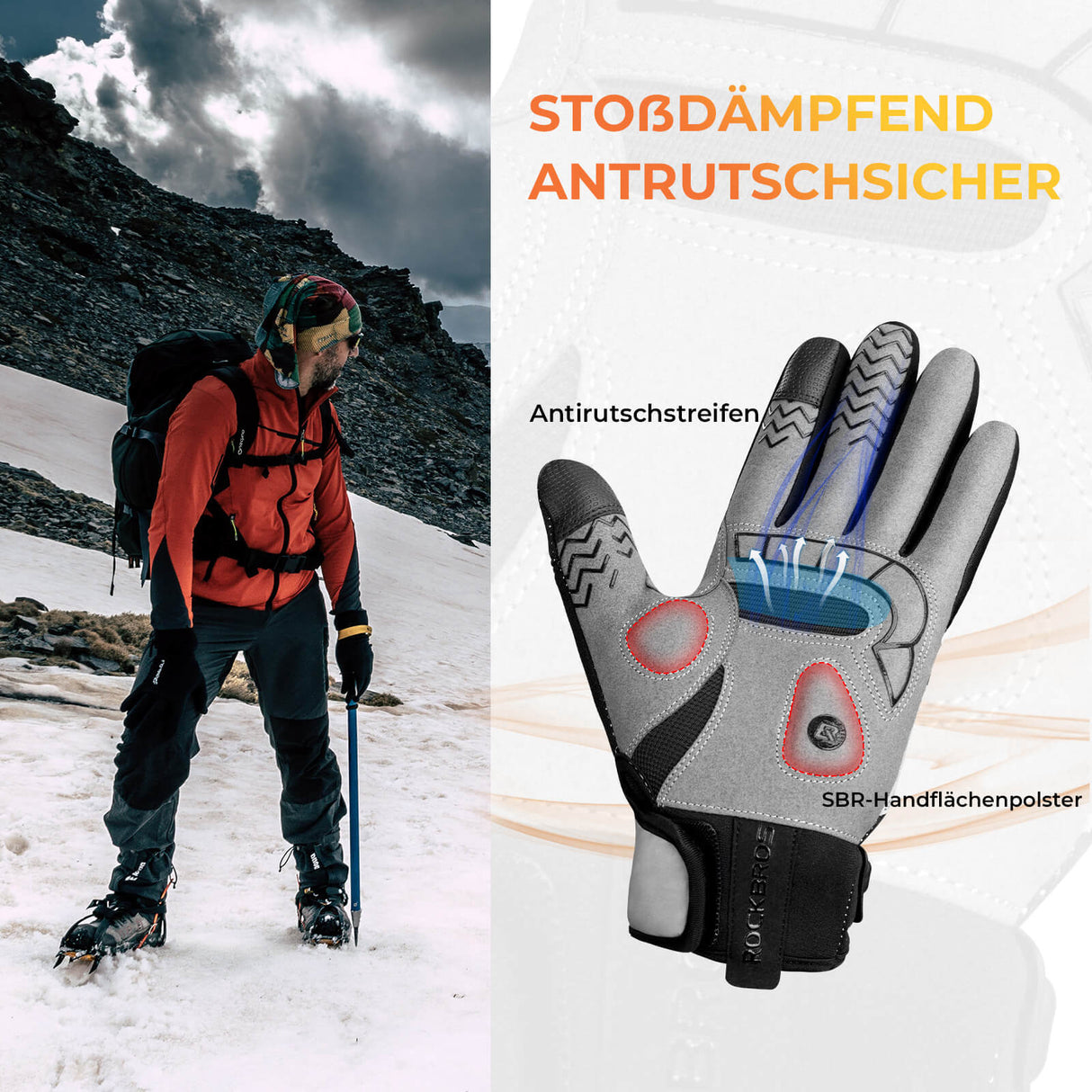 Fahrradhandschuhe mit USB-Heizung – Reflektierend, Stoßdämpfend & Touchfunktion