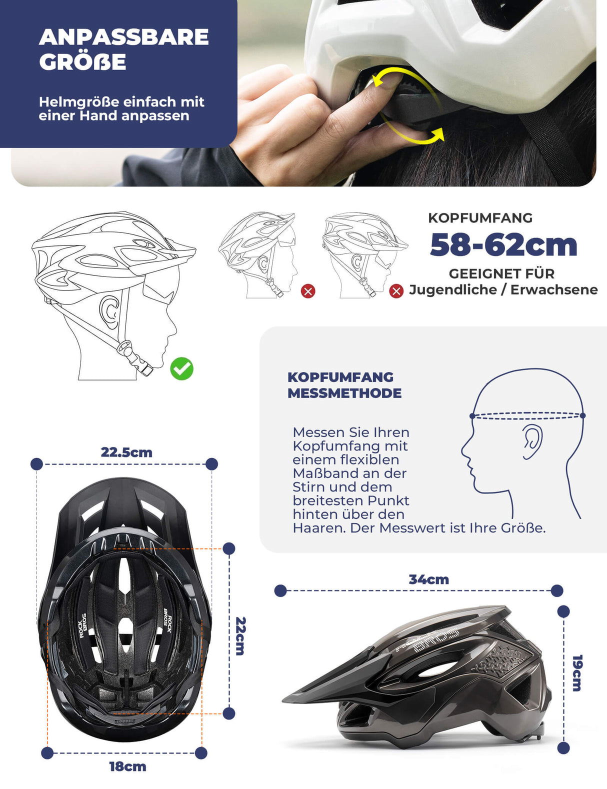 Fahrradhelm mit Belüftungssystem – Verstellbar & Leicht