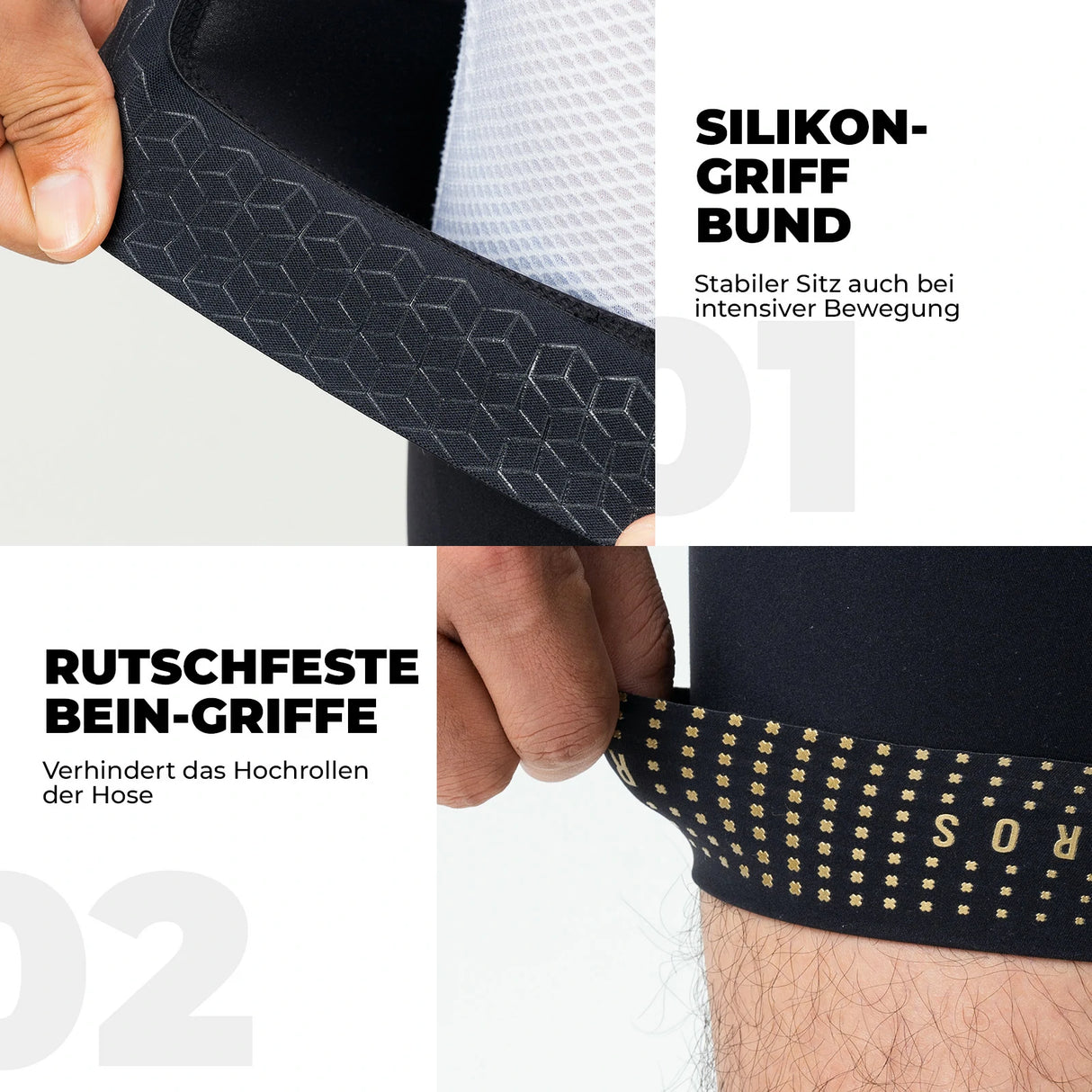 ROCKBROS Fahrradhose Kurz Gepolstert Herren – Nahtlos, atmungsaktiv & rutschfest