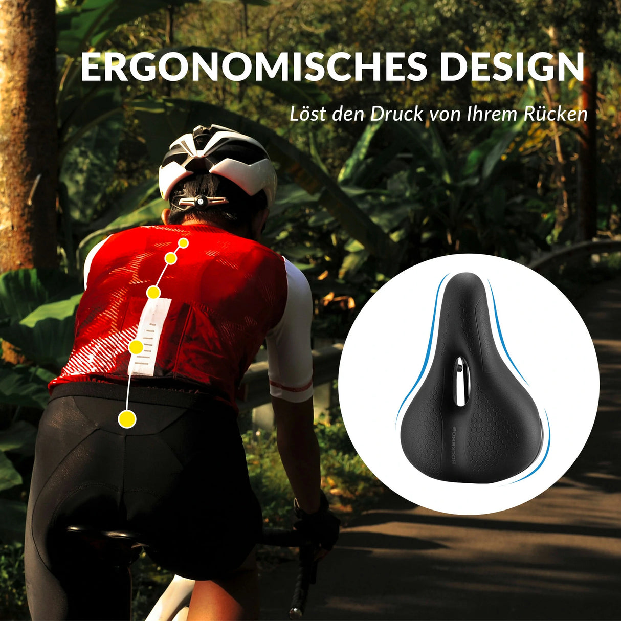 Fahrradsattel mit 5 cm Memory‑Foam – Atmungsaktiv, wasserdicht & 3 Typen