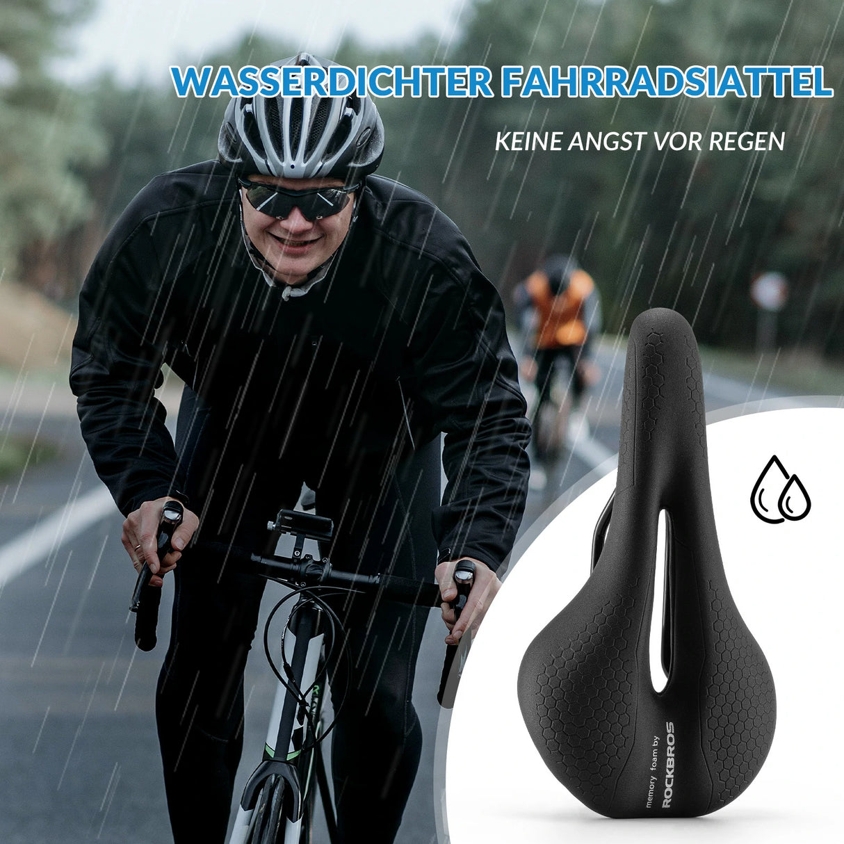 Fahrradsattel mit 5 cm Memory‑Foam – Atmungsaktiv, wasserdicht & 3 Typen