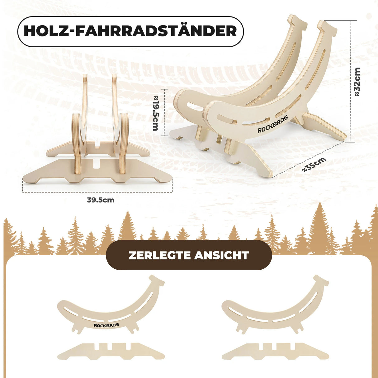 Fahrradständer, Verstellbarer Fahrrad Bodenständer Parkständer - ROCKBROS-EU