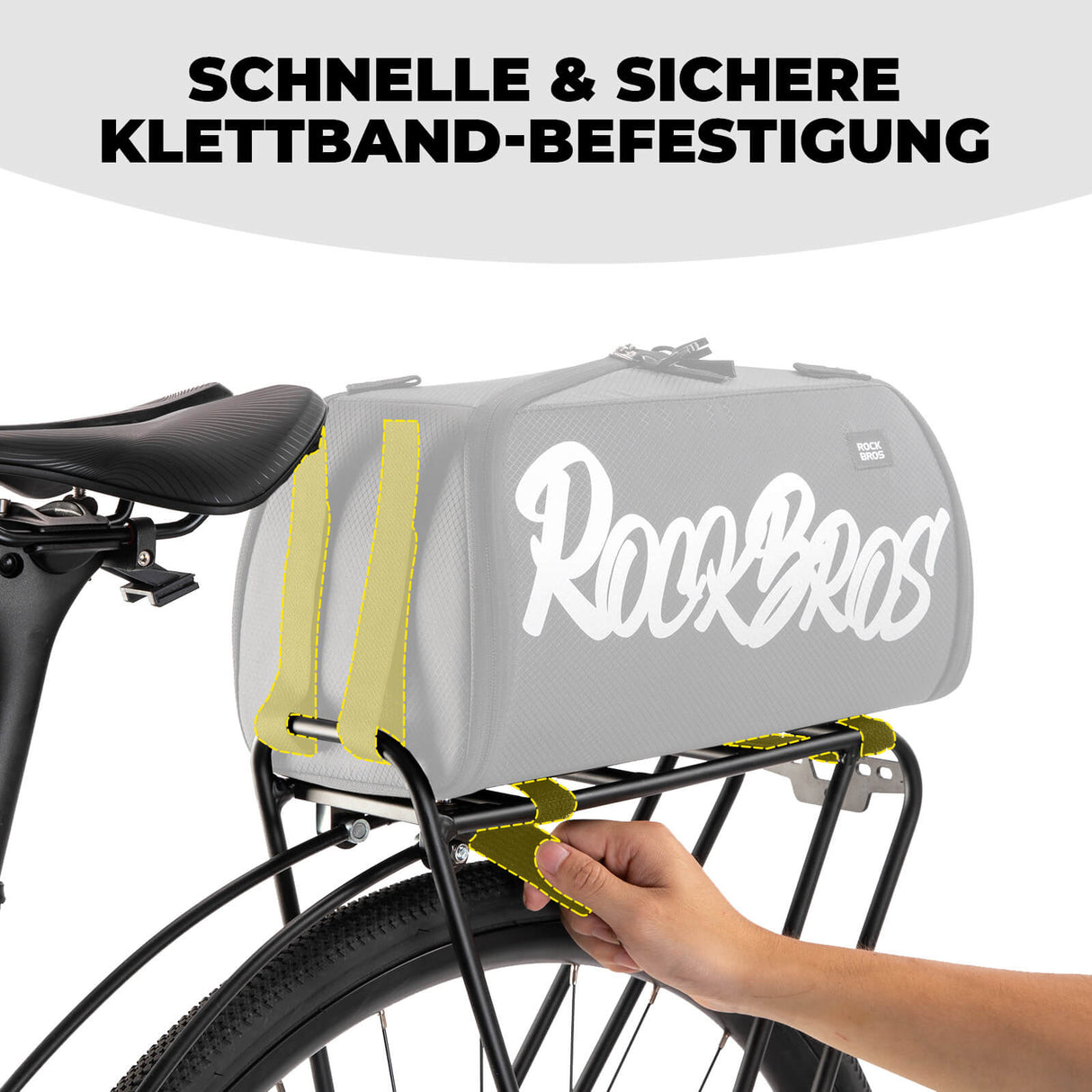 faltbare einteiler-gepäckträgertasche in schwarz