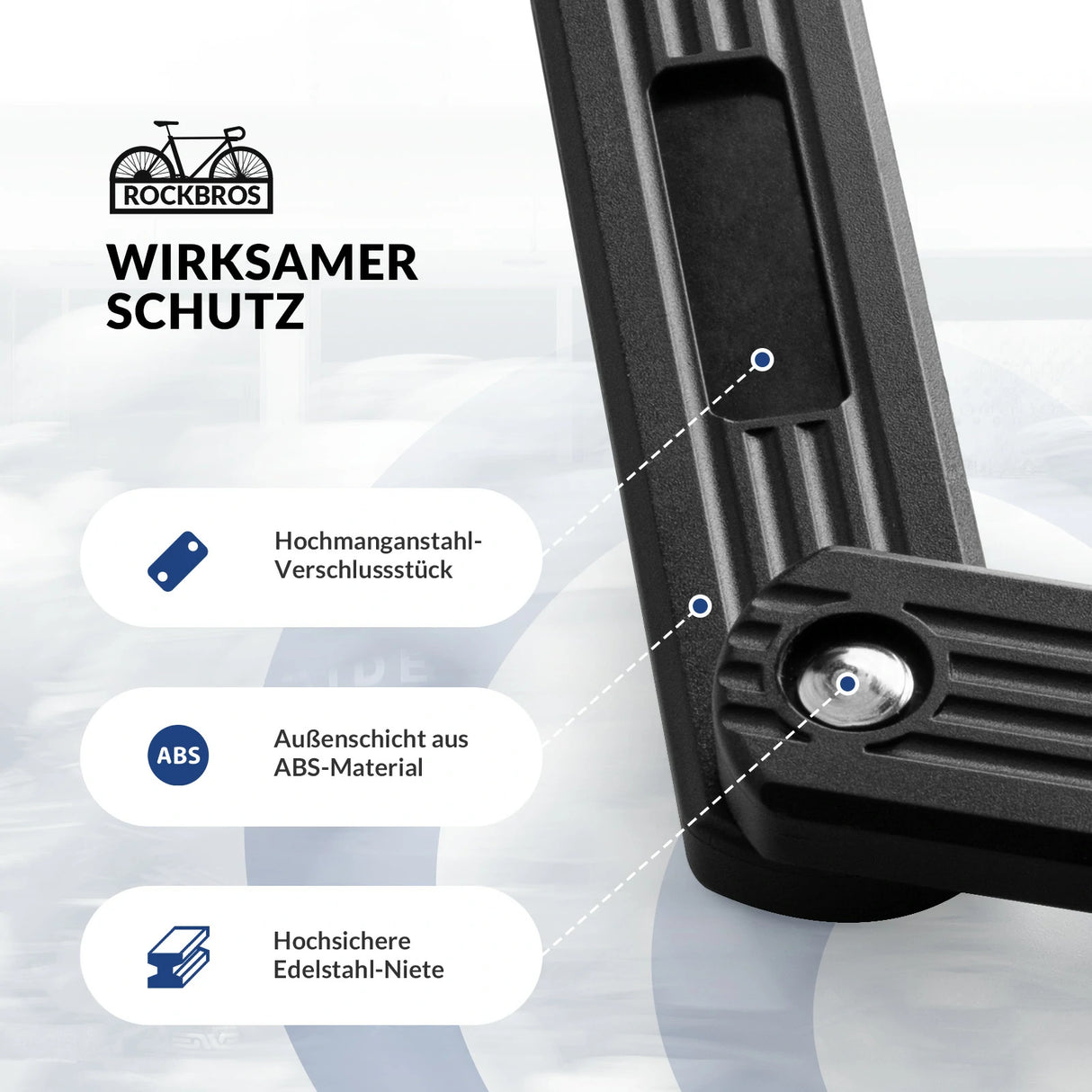 Faltschloss Fahrrad – 65 cm mit Halterung