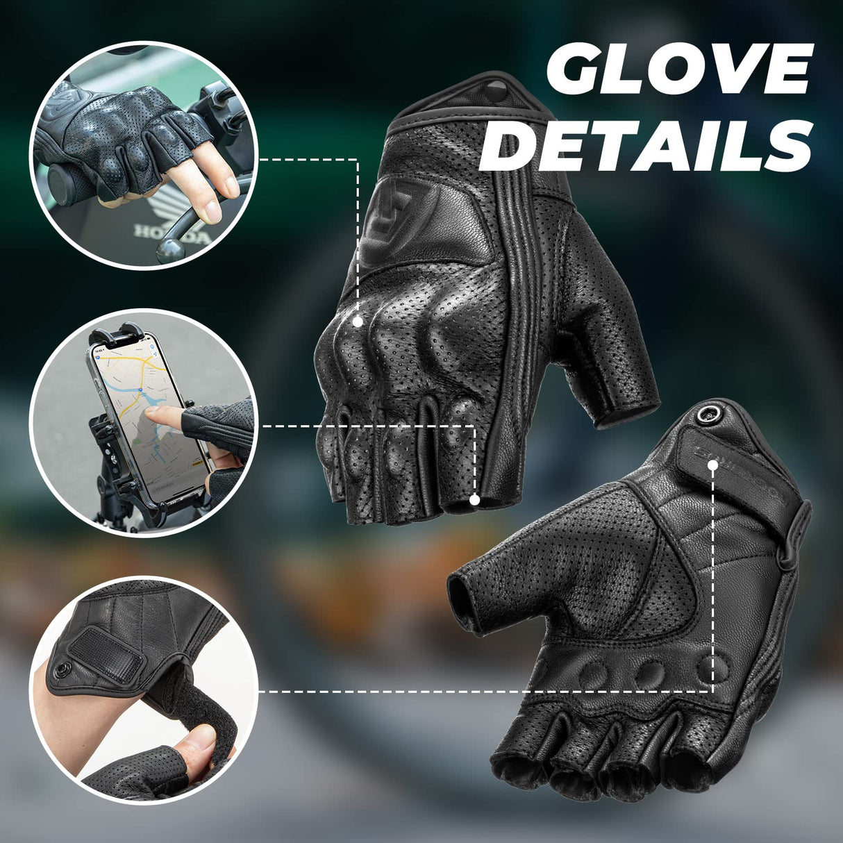 Halbfinger Fahrradhandschuhe Mountainbike Handschuhe Touchscreen