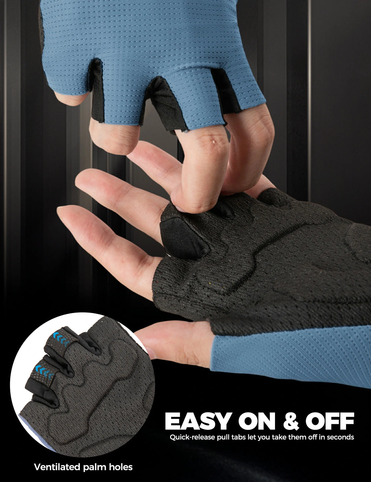 ROCKBROS Halbfinger Fahrradhandschuhe – Mit PORON XRD® Polster, Herren & Damen