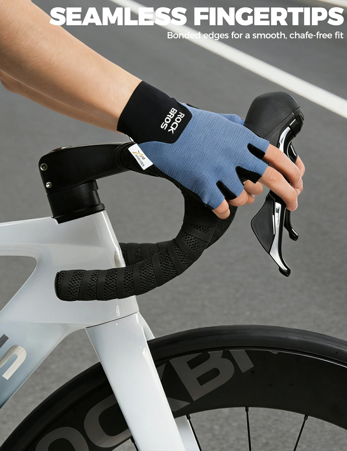 ROCKBROS Halbfinger Fahrradhandschuhe – Mit PORON XRD® Polster, Herren & Damen