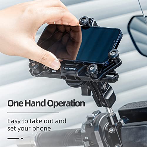 Handyhalterung Motorrad Universal Handyhalter Fahrrad mit Stoßdämpfer für 4.9-7.3 Zoll Smartphone - ROCKBROS-EU
