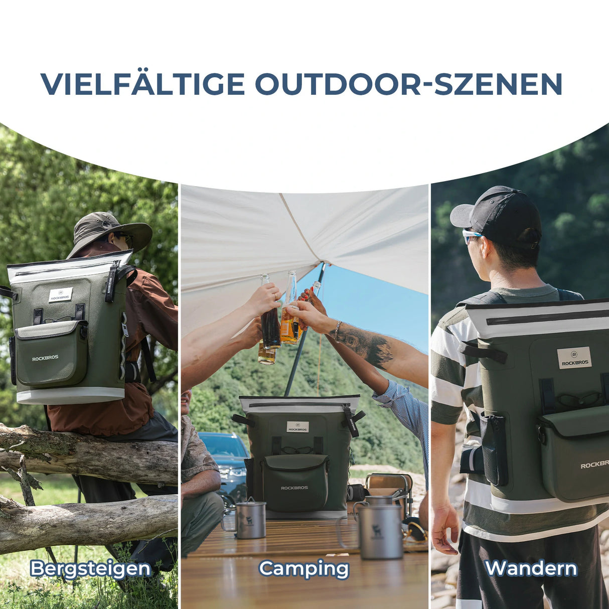 ROCKBROS Kühltasche 18 L – Thermo‑isoliert, 68 h Kühlung, für Picknick & Reise