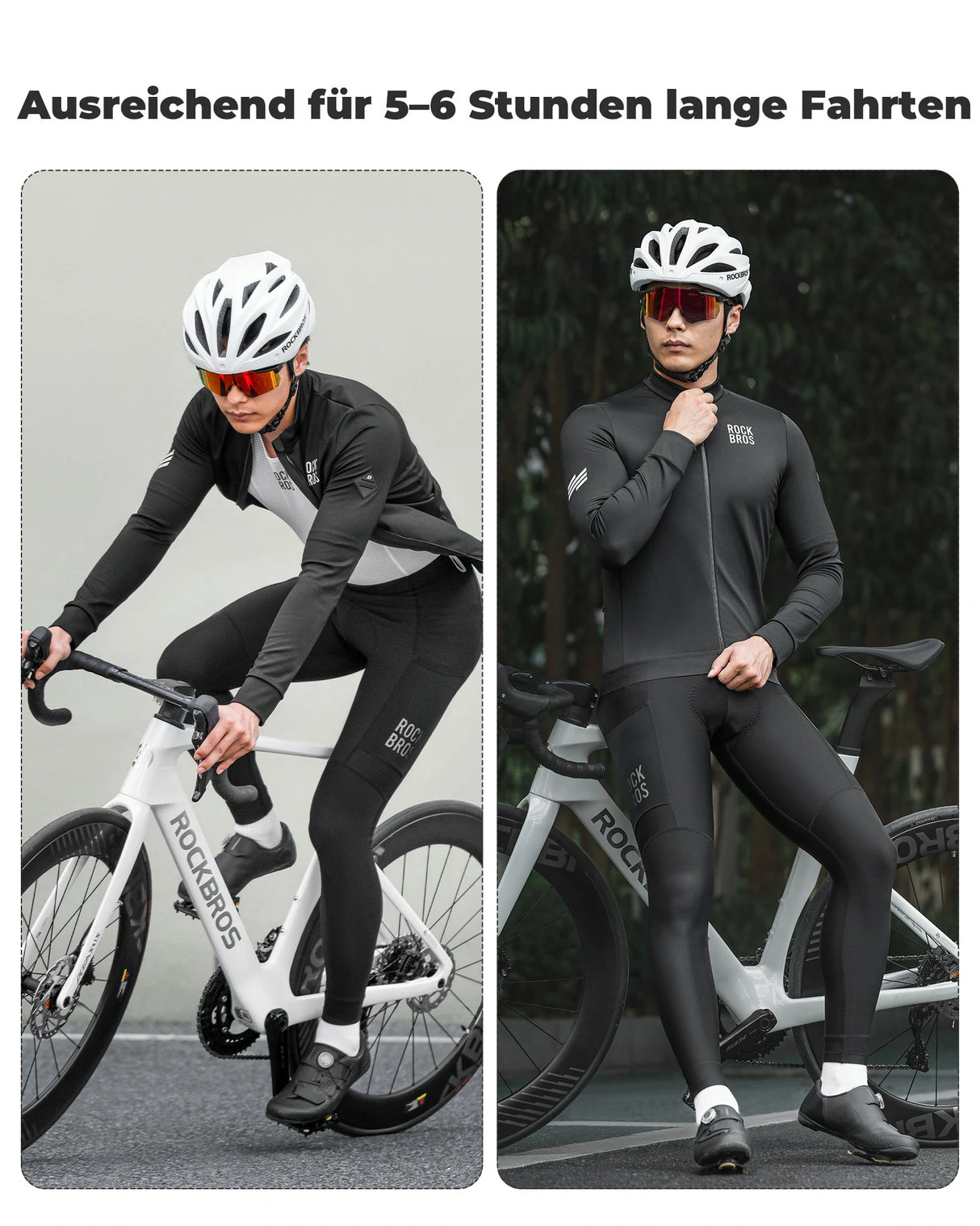 Lange Fahrradhose für Herren – Thermo, 3D‑gepolstert, elastisch
