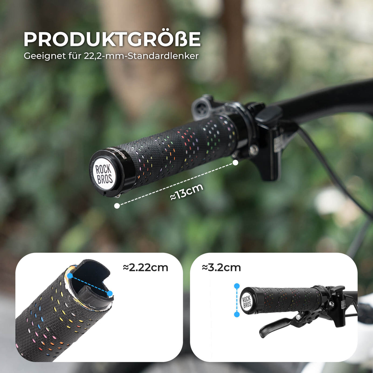 ROCKBROS Lenkergriffe – Doppelverschluss für 22 mm Lenker