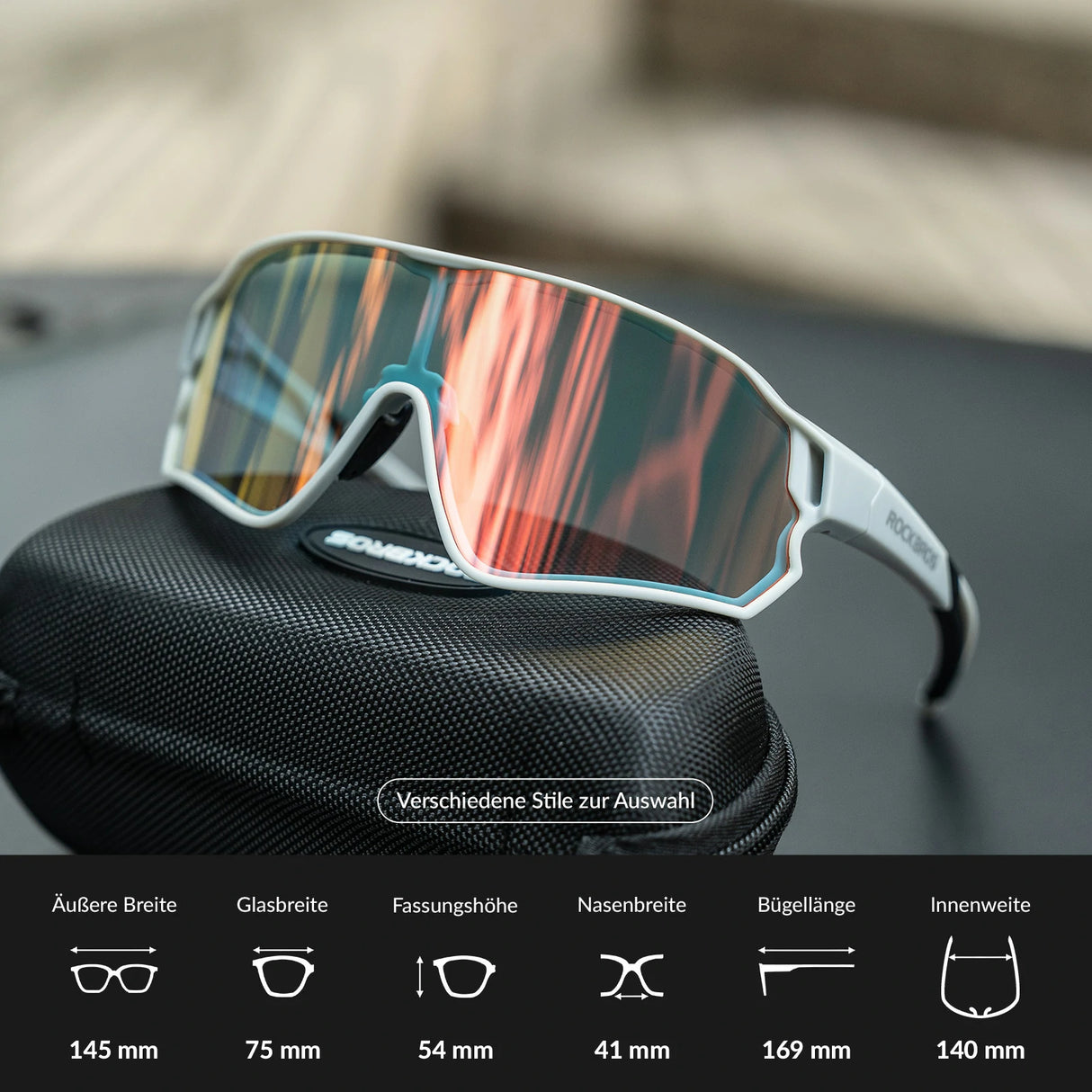 ROCKBROS Fahrradbrille Sonnenbrille Photochrom/Polarisiert UV400