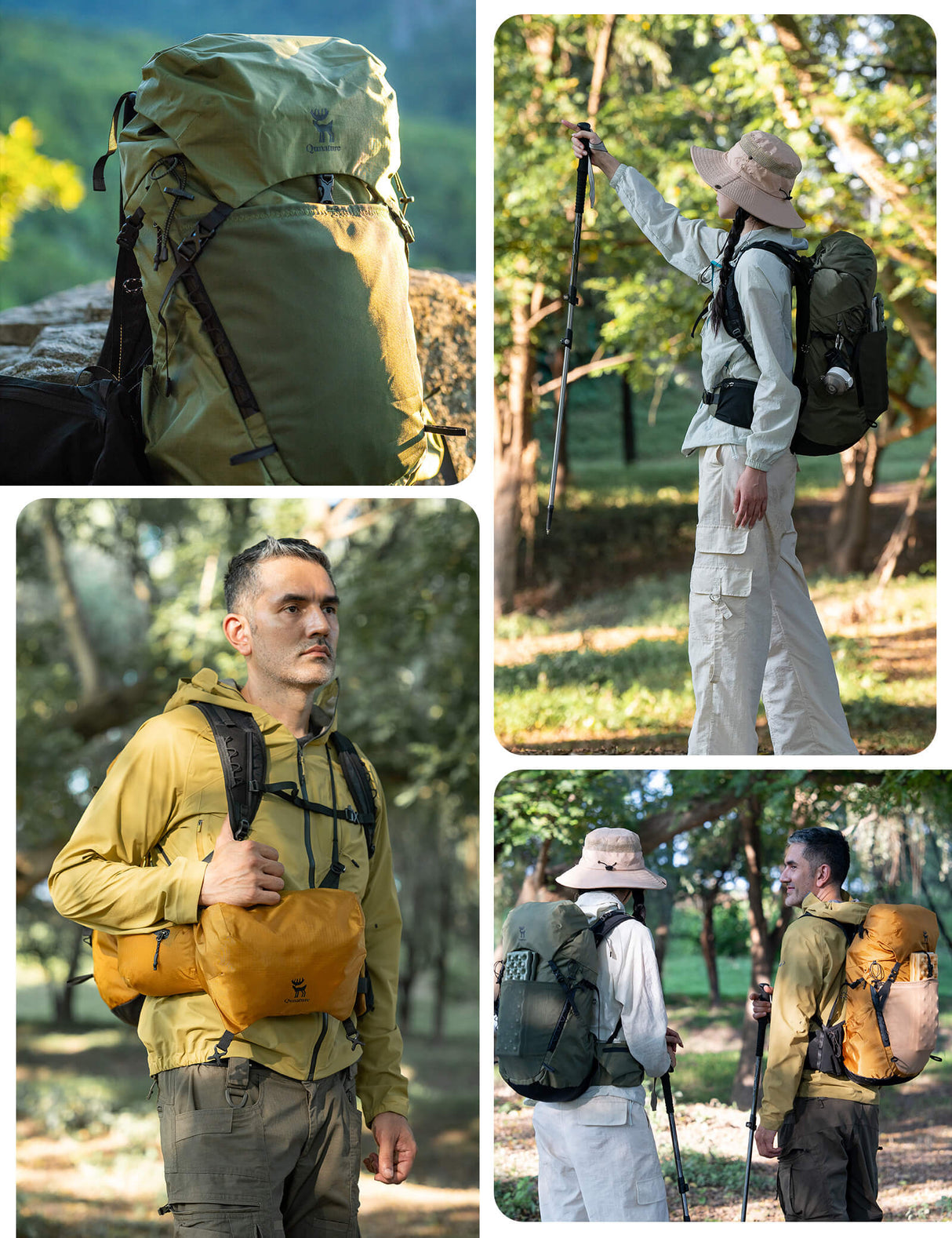 Qunature 25L Wanderrucksack – Atmungsaktiv mit abnehmbarer Tasche & Seitenzugang
