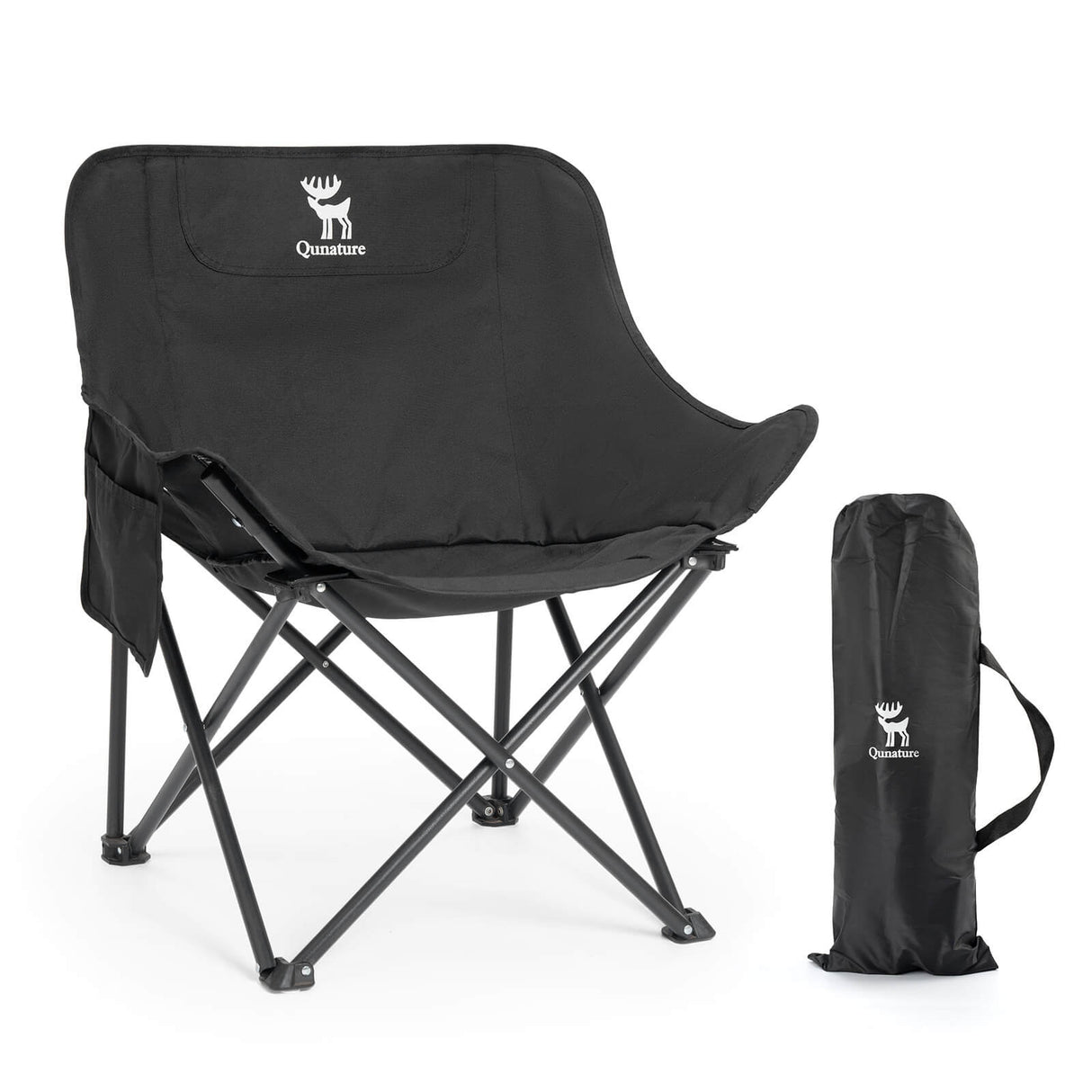 Qunature Campingstuhl Faltbar Tragbarer Camping Stuhl – Mit Tragetasche und Tragegriff 120KG/60KG