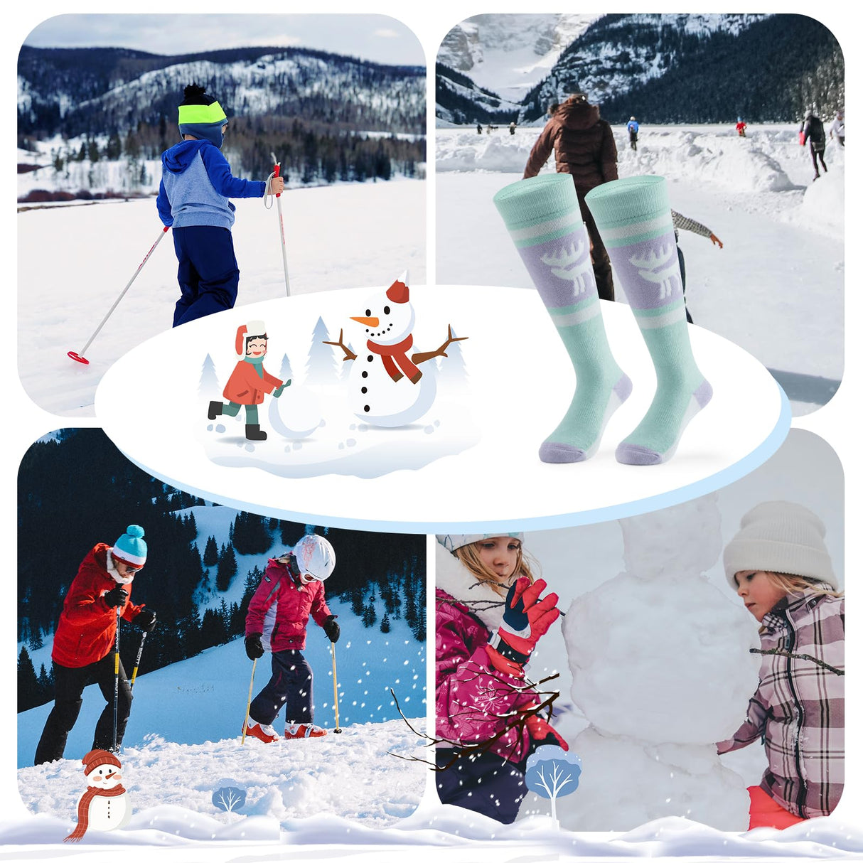 Qunature Jungen Skisocken – Kinder Thermosocken für winterlichen Spielspaß!