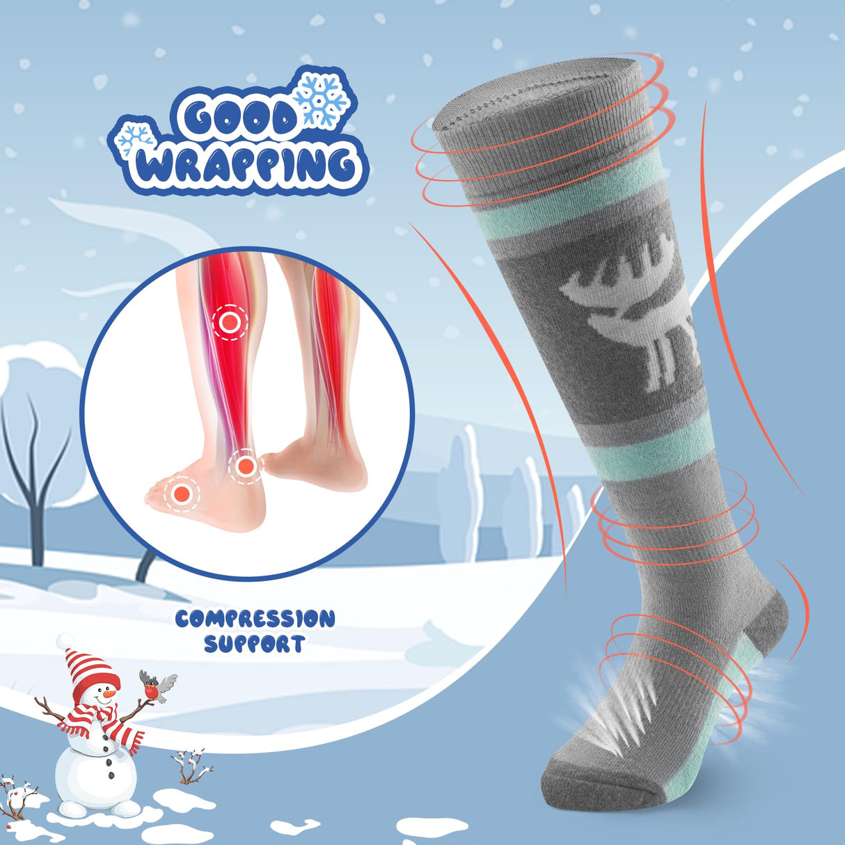 Qunature Jungen Skisocken – Kinder Thermosocken für winterlichen Spielspaß!
