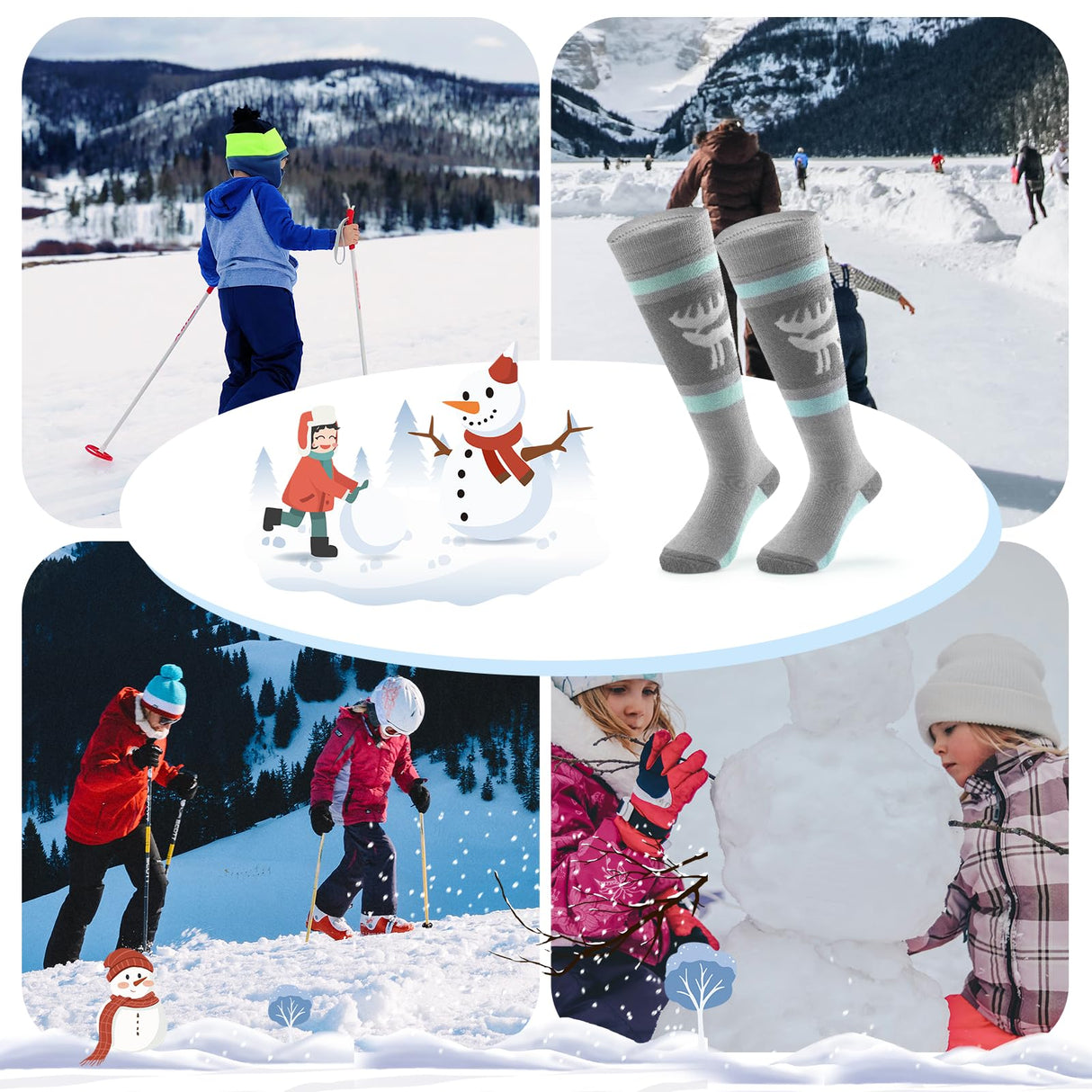 Qunature Jungen Skisocken – Kinder Thermosocken für winterlichen Spielspaß!