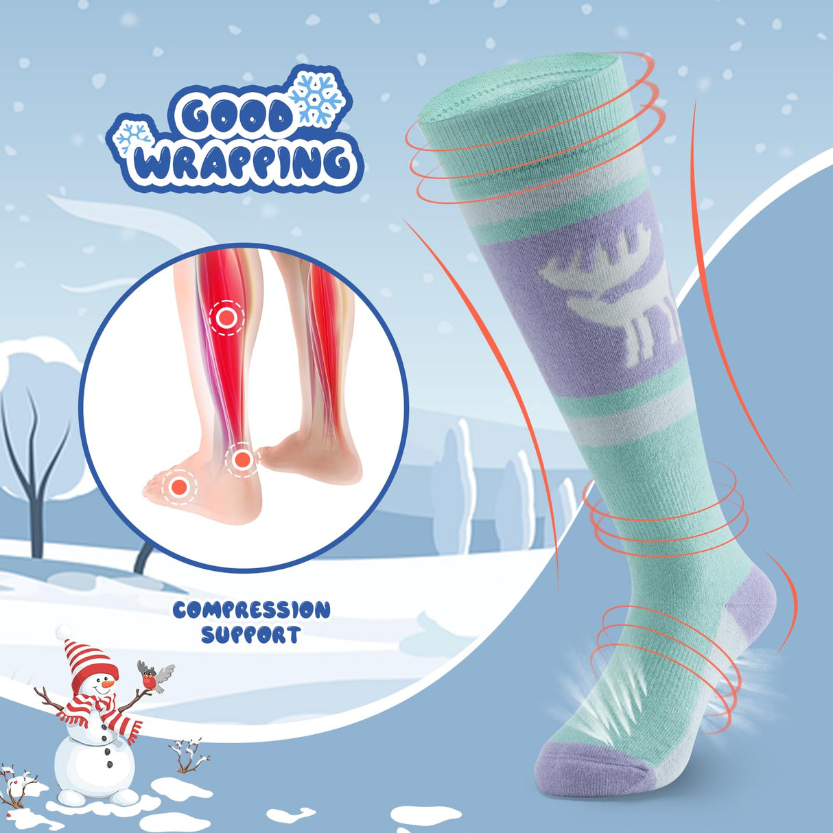 Qunature Jungen Skisocken – Kinder Thermosocken für winterlichen Spielspaß!