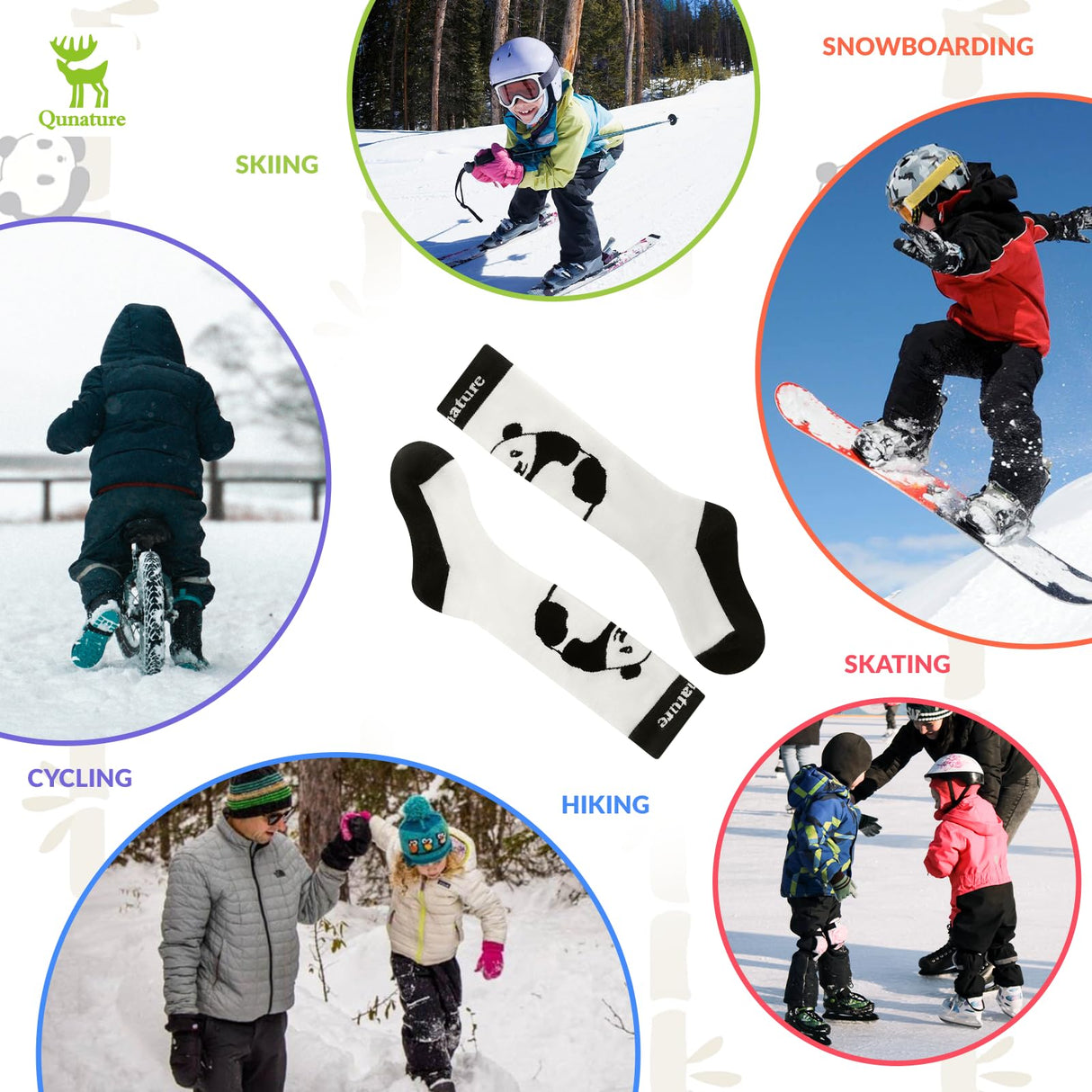 Qunature Kinder-Skisocken – Thermosocken für den Winter (1 Paar)