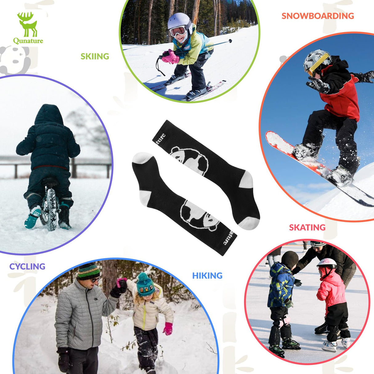 Qunature Kinder-Skisocken – Thermosocken für den Winter (1 Paar)