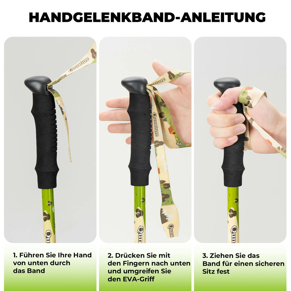 Qunature Kinder-Wanderstöcke – 51–100 cm verstellbar, Aluminium, 1 Stück