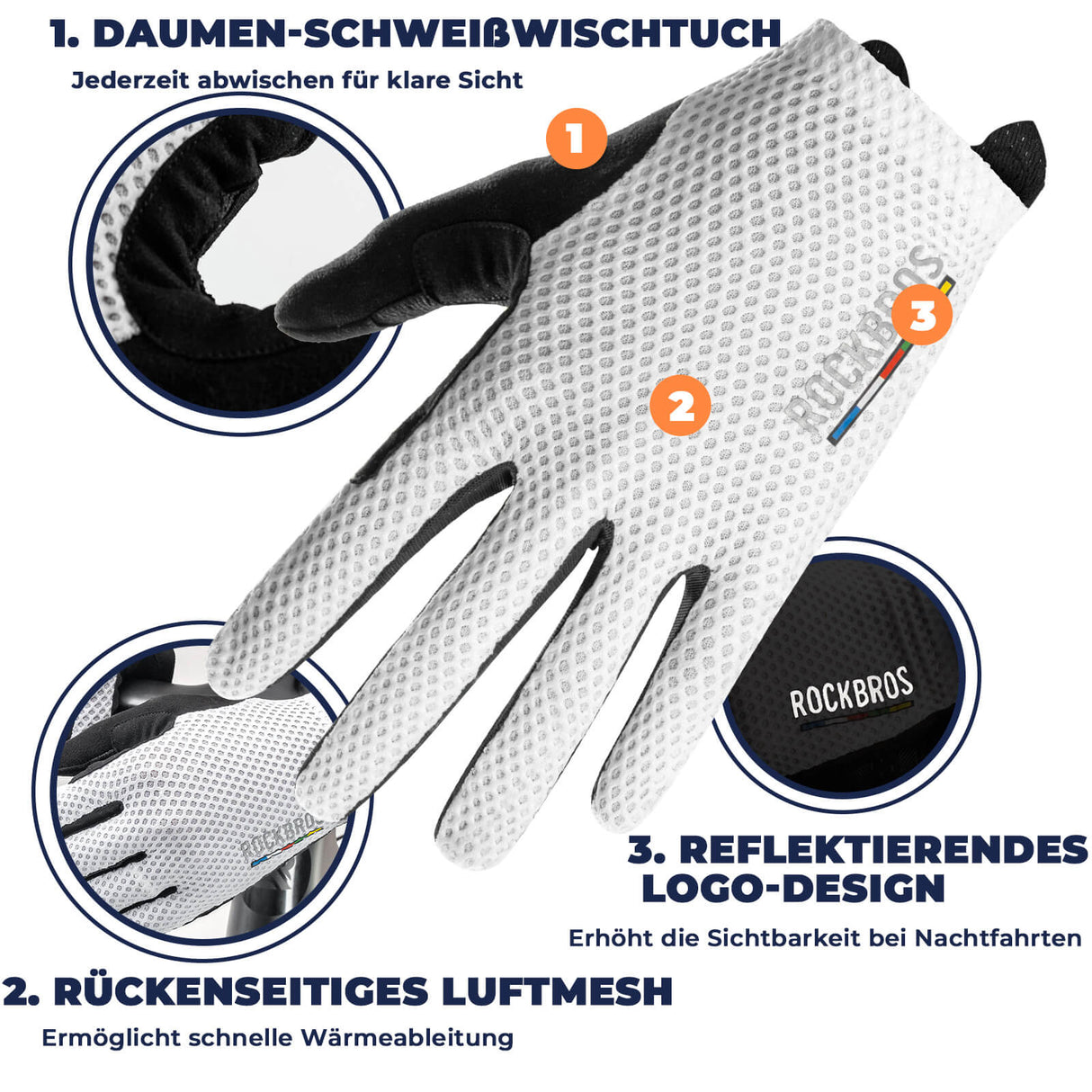 ROAD TO SKY Touchscreen Fahrradhandschuhe – Smart & sicher!