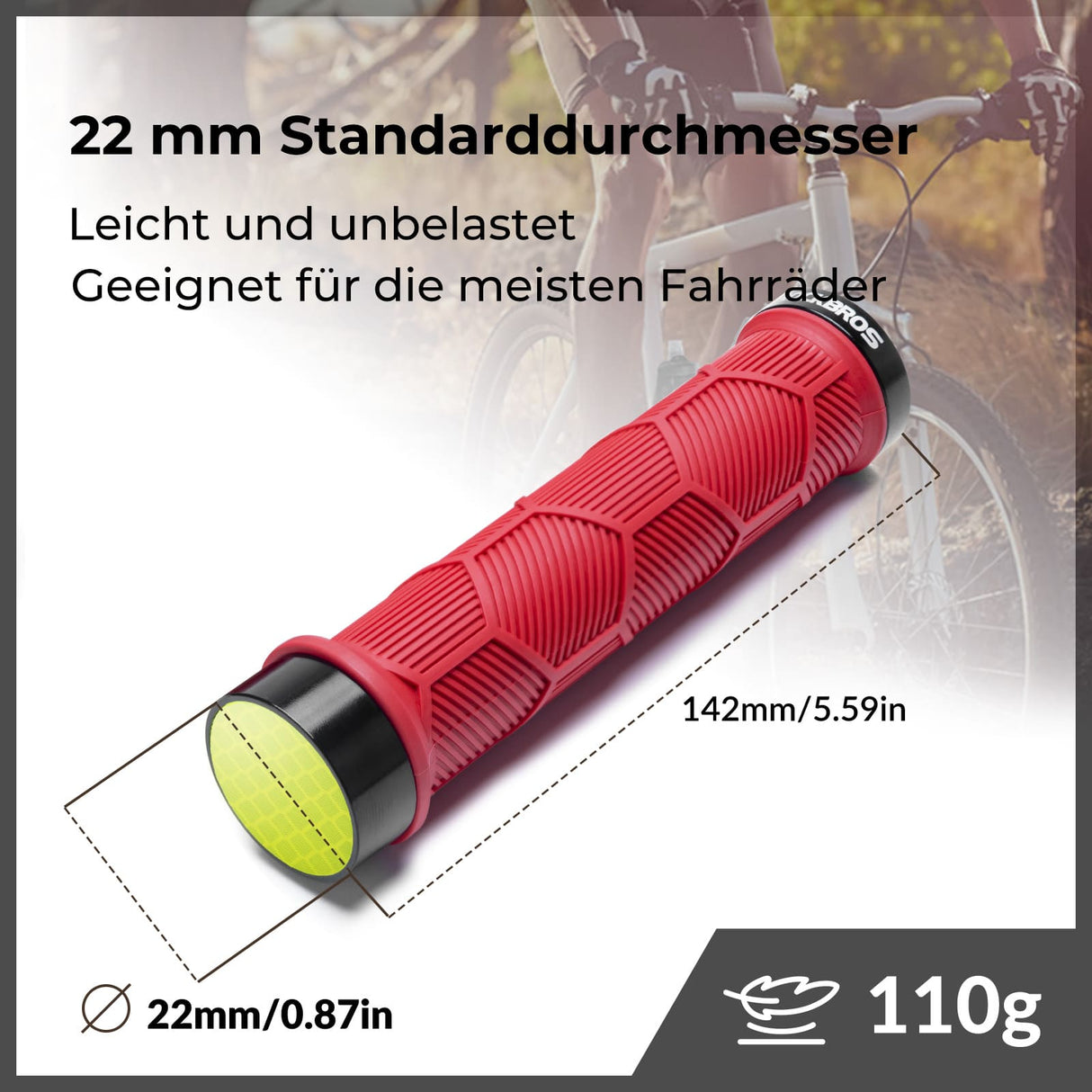 ROCKBROS Fahrrad-Lenkergriffe – Doppelverschluss für 22,2 mm Lenker
