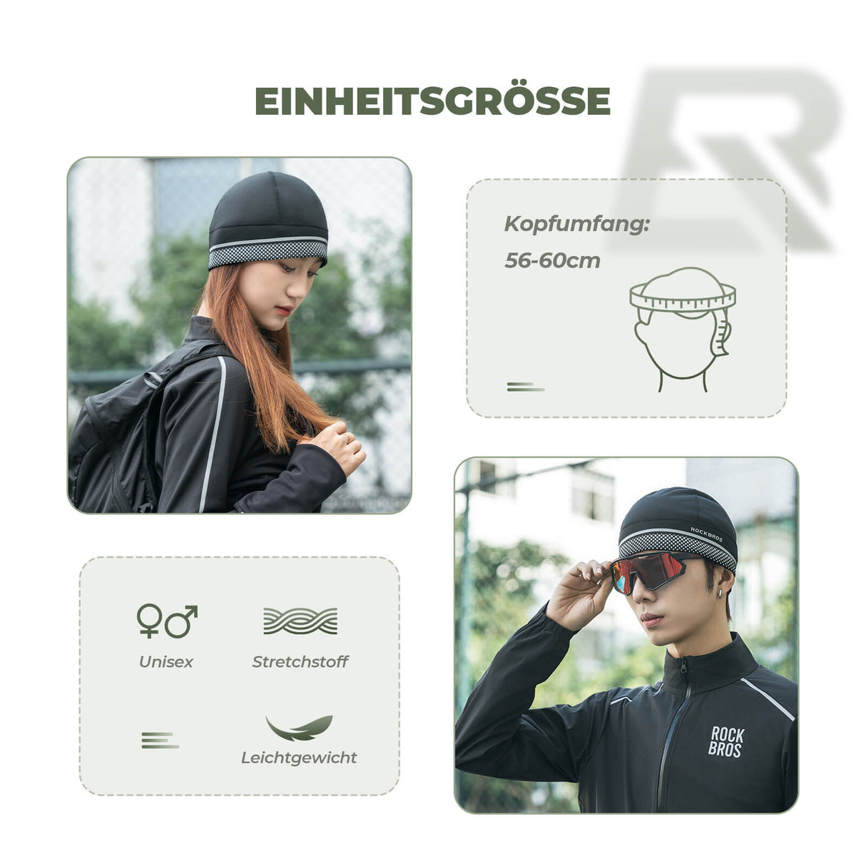 ROCKBROS Fahrrad-Fleecemütze – Warm & sicher unter dem Helm!
