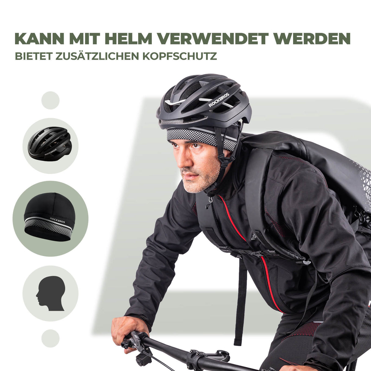 ROCKBROS Fahrrad-Fleecemütze – Warm & sicher unter dem Helm!