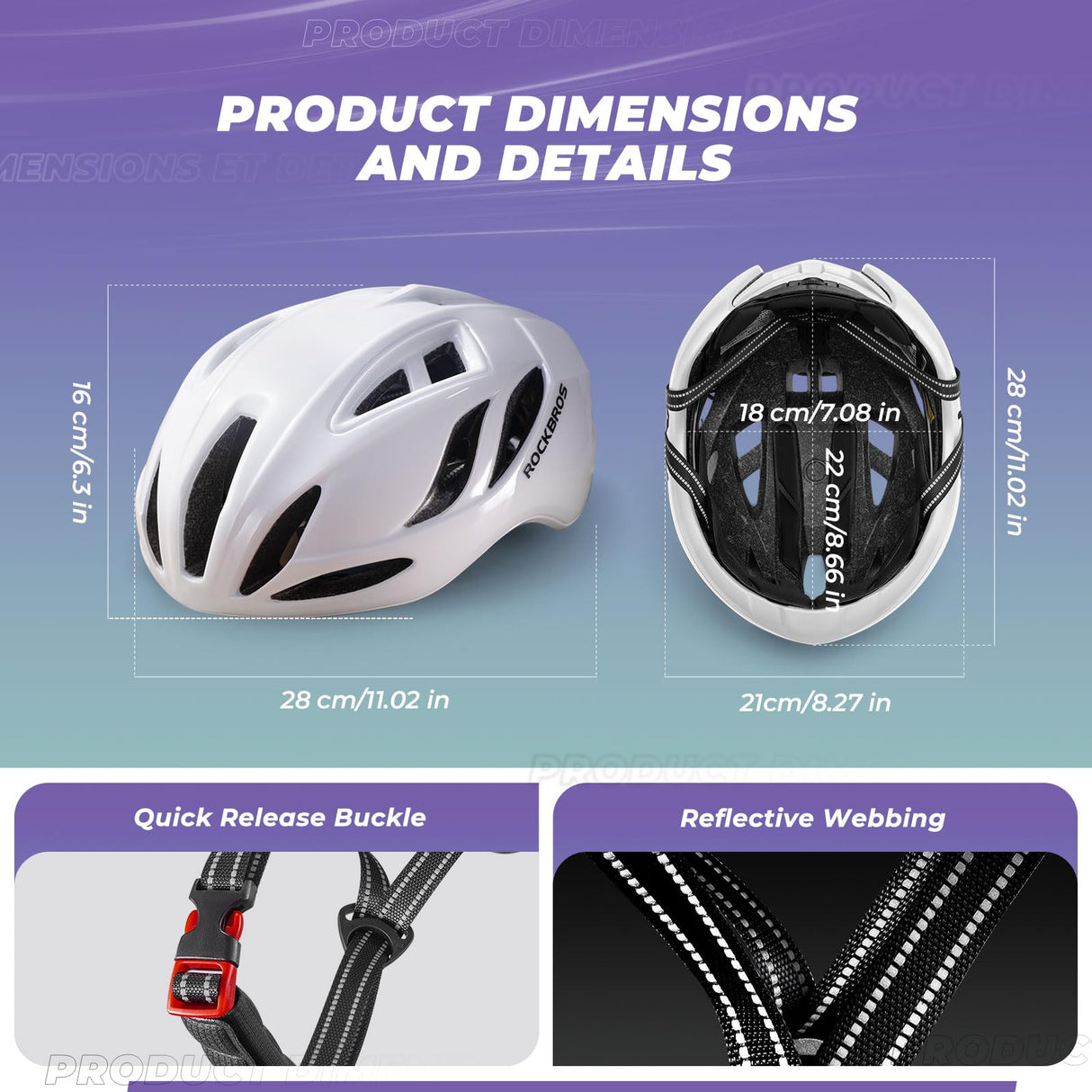 ROCKBROS Fahrradhelm – Einstellbar 58-62cm mit modernem Sicherheitsdesign