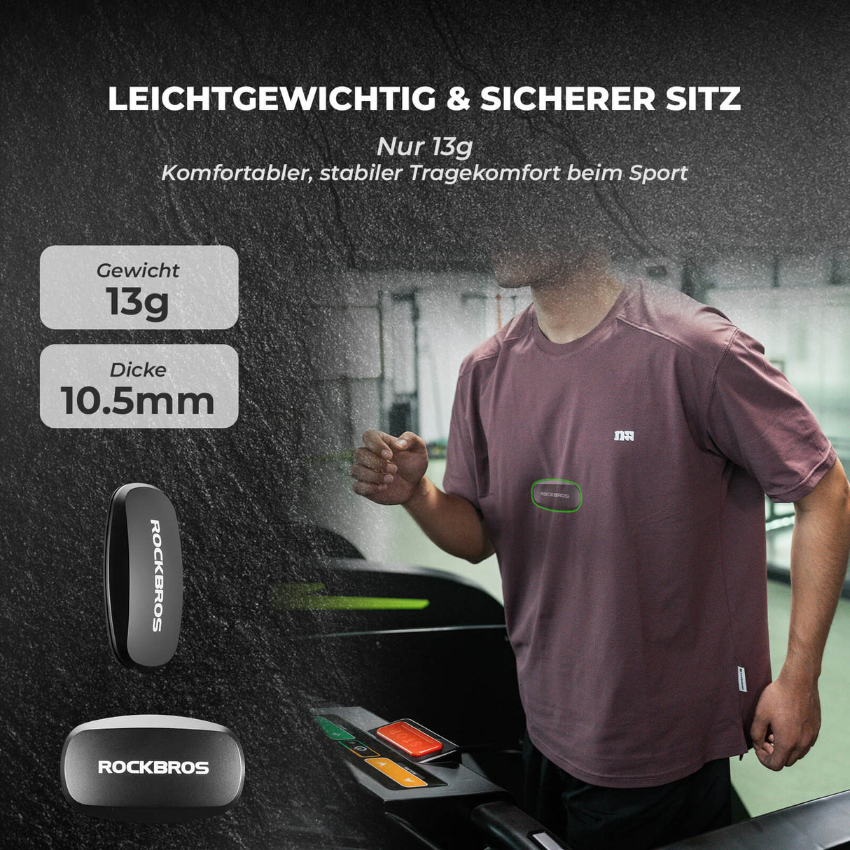 ROCKBROS IP67 Wasserdichter Brustgurt – Bluetooth/Ant+