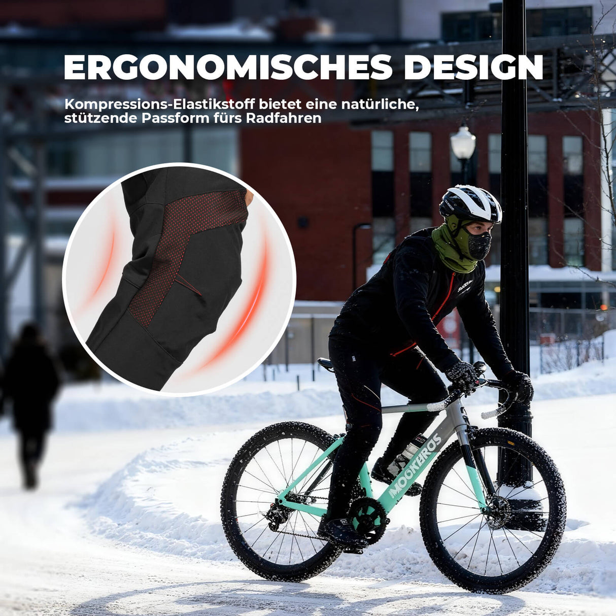 ROCKBROS Lange Fahrradhose Herren Winter Radhose Winddicht Warm - ROCKBROS-EU