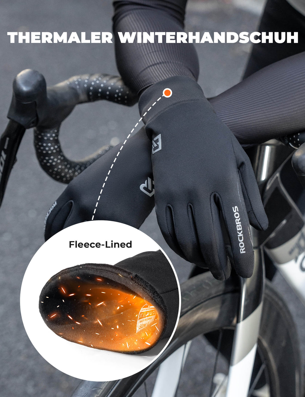 ROCKBROS Winter-Fahrradhandschuhe – Warm, sicher & griffsicher!