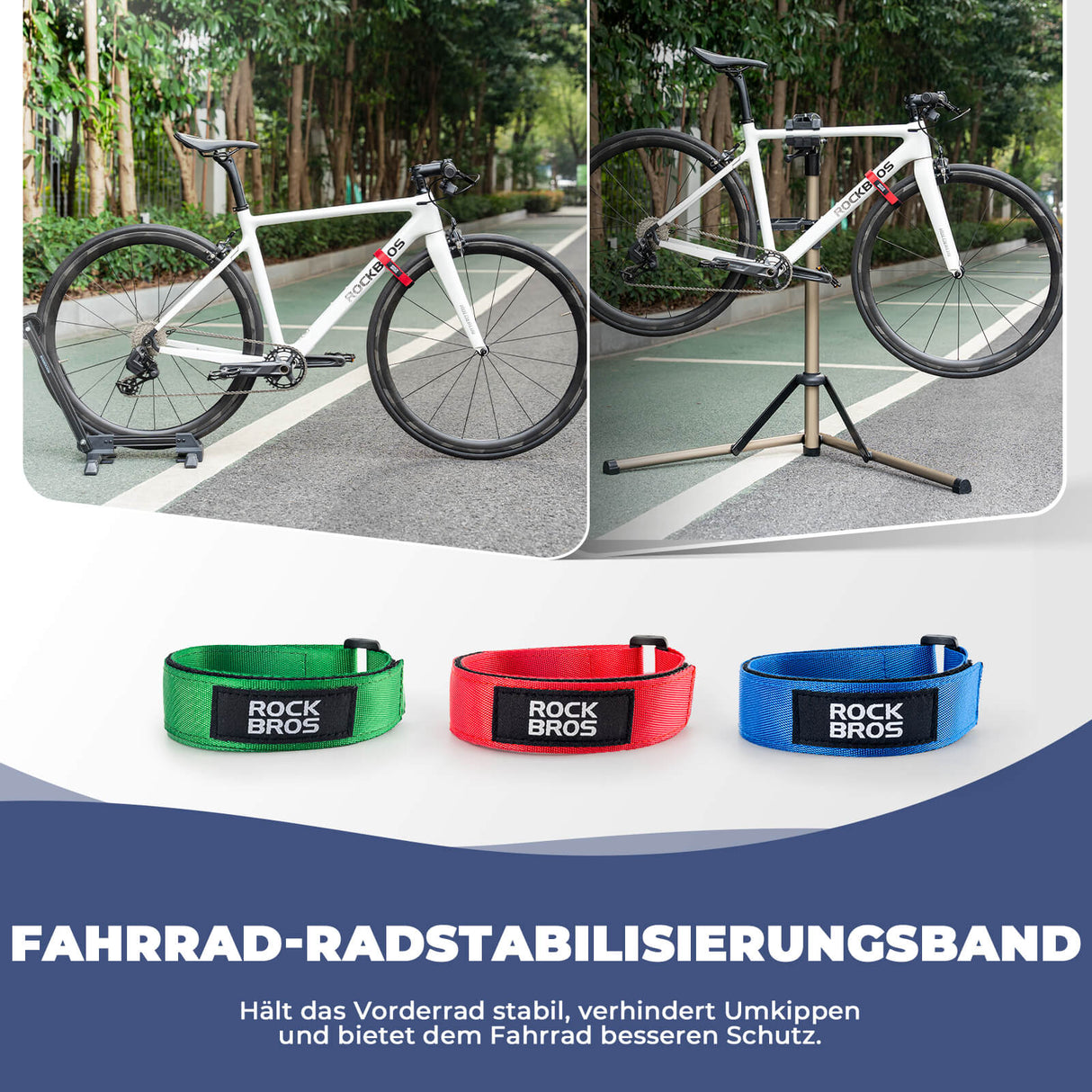 ROCKBROS Fahrrad-Stabilisator-Gurte Hosenband mit Klettverschluss Universell für Brompton Fahrrad